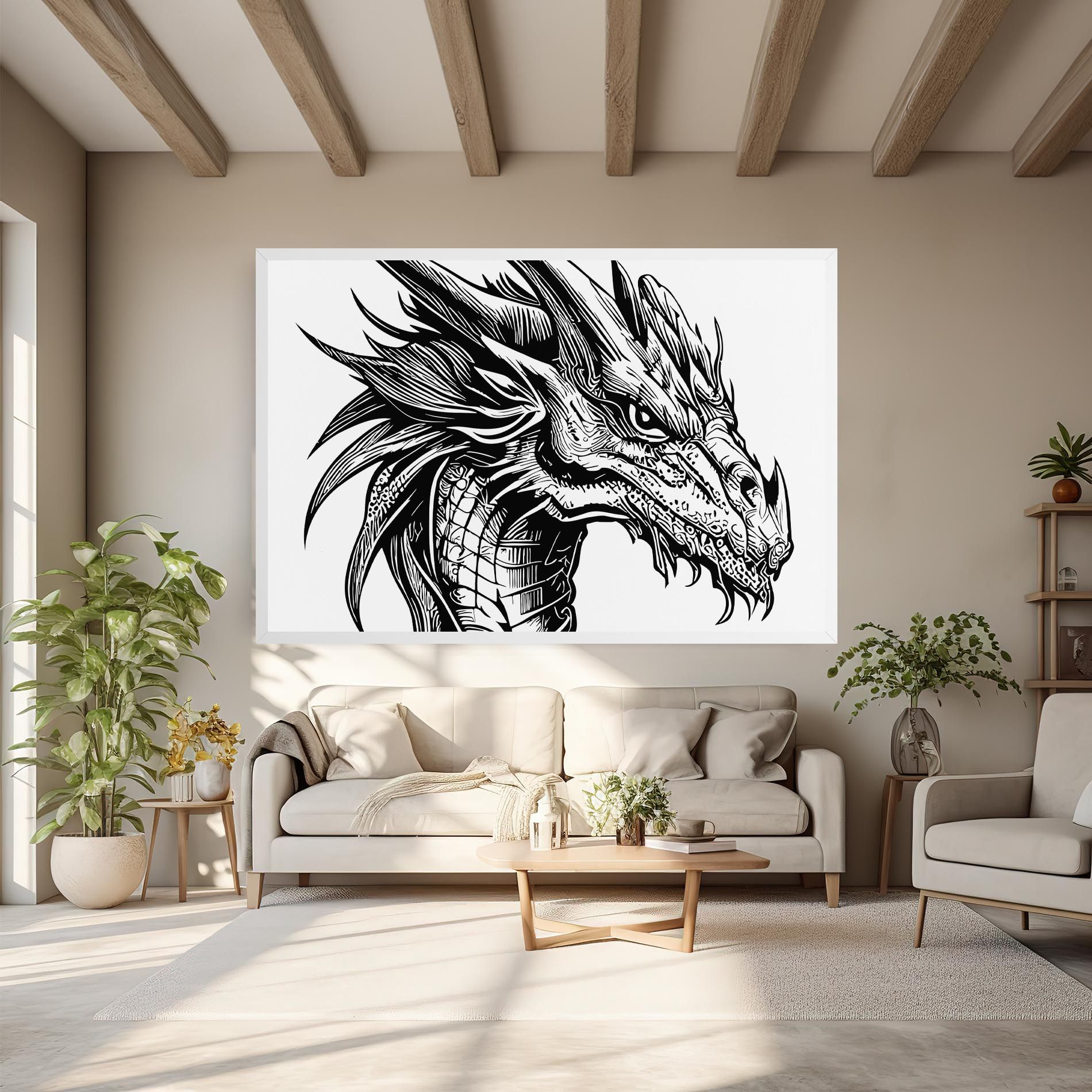 Black Line Dragon mockup 6