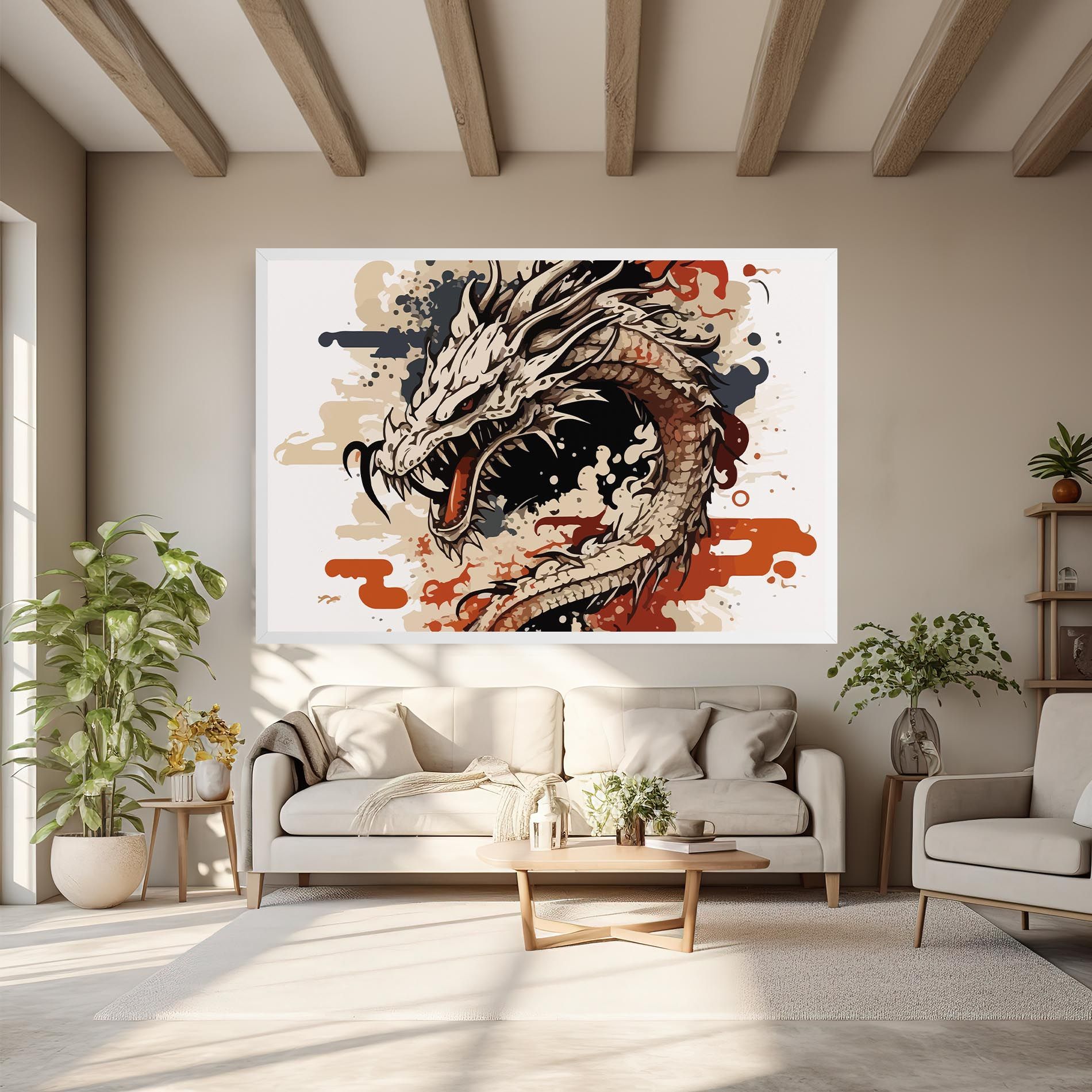 Cream Dragon Art mockup 6