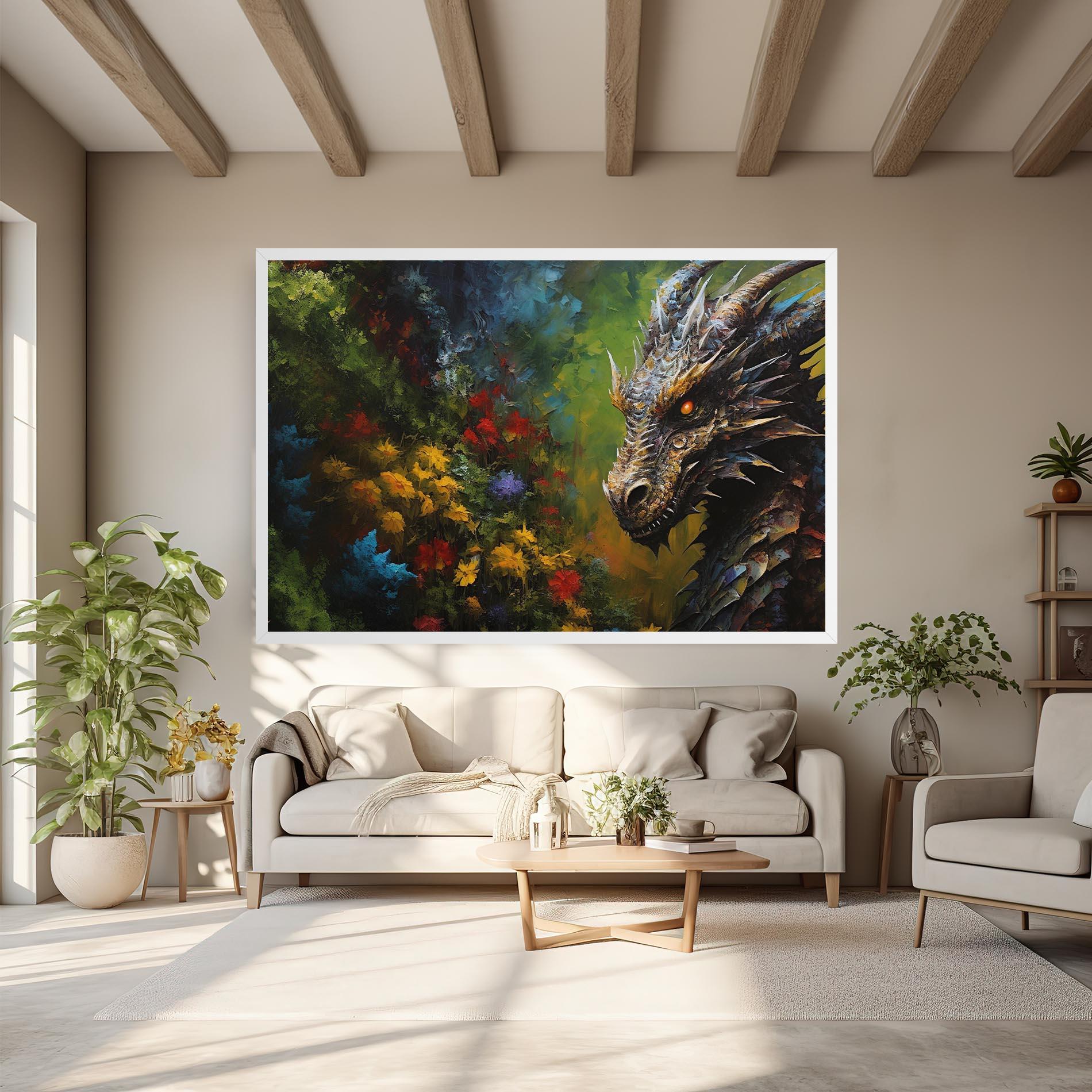 Leinwandbild Dragon In Nature mockup 6