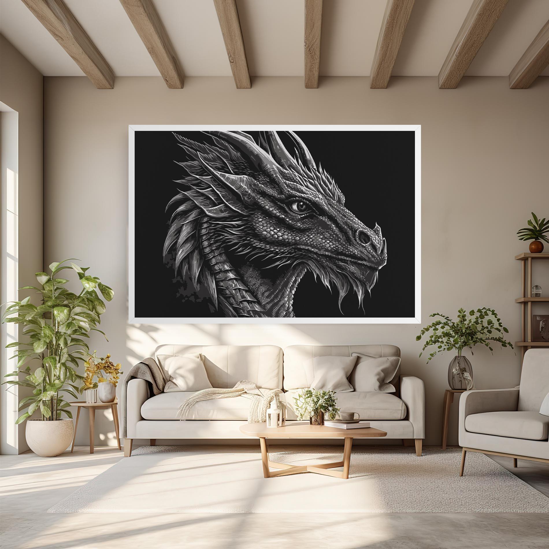 Leinwandbild Grey Dragon mockup 6
