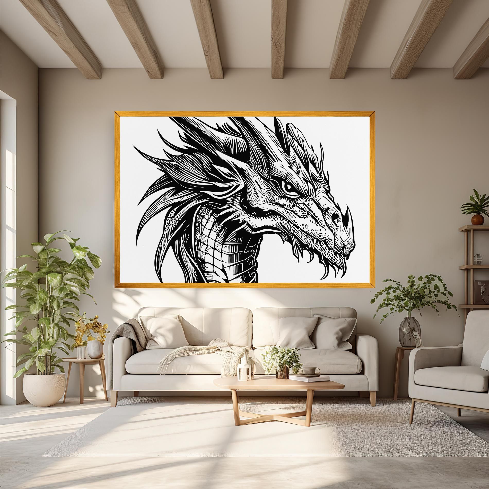Black Line Dragon mockup 6