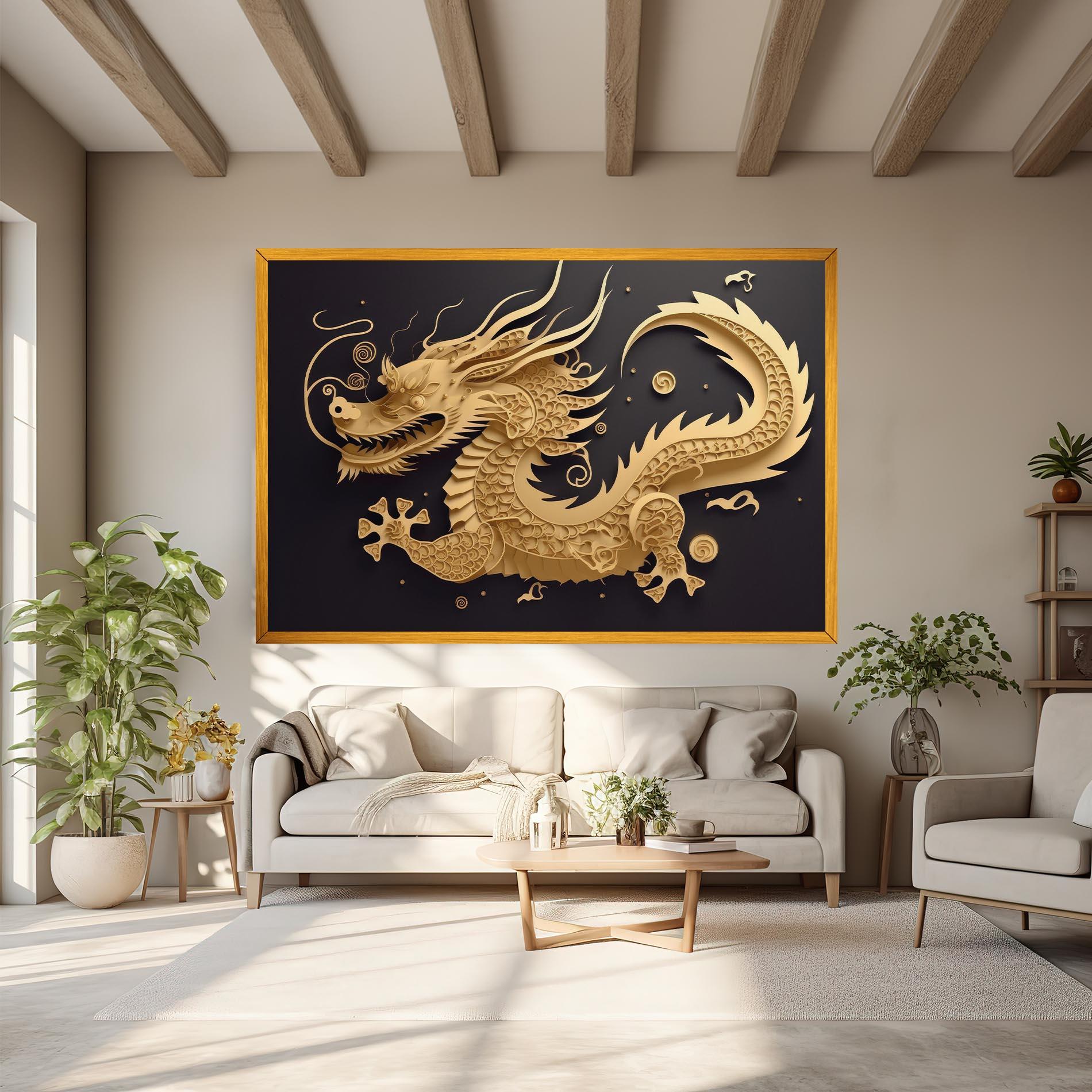 Leinwandbild Dragon Zodiac Sign mockup 6