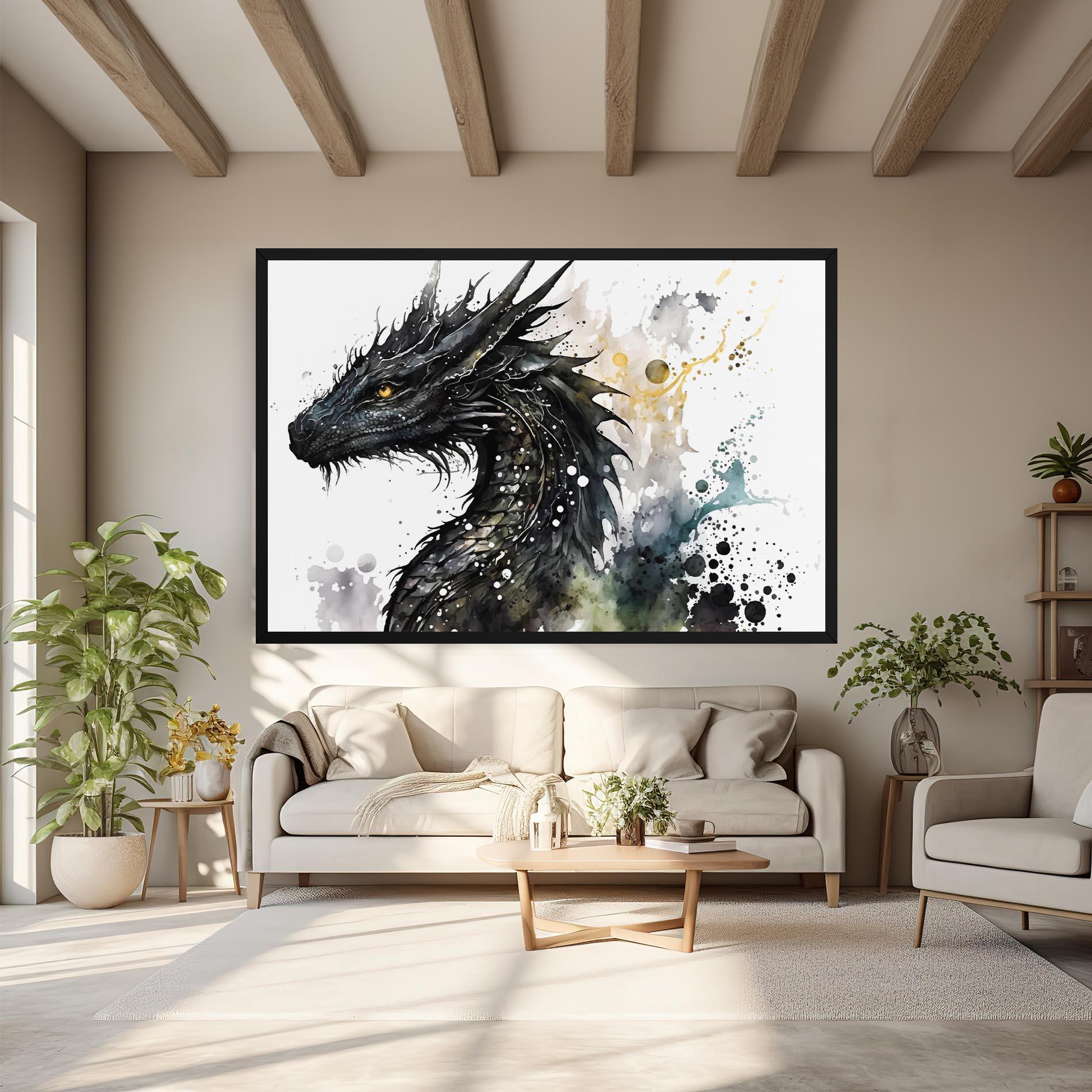 Leinwandbild Black Dragon Art mockup 6