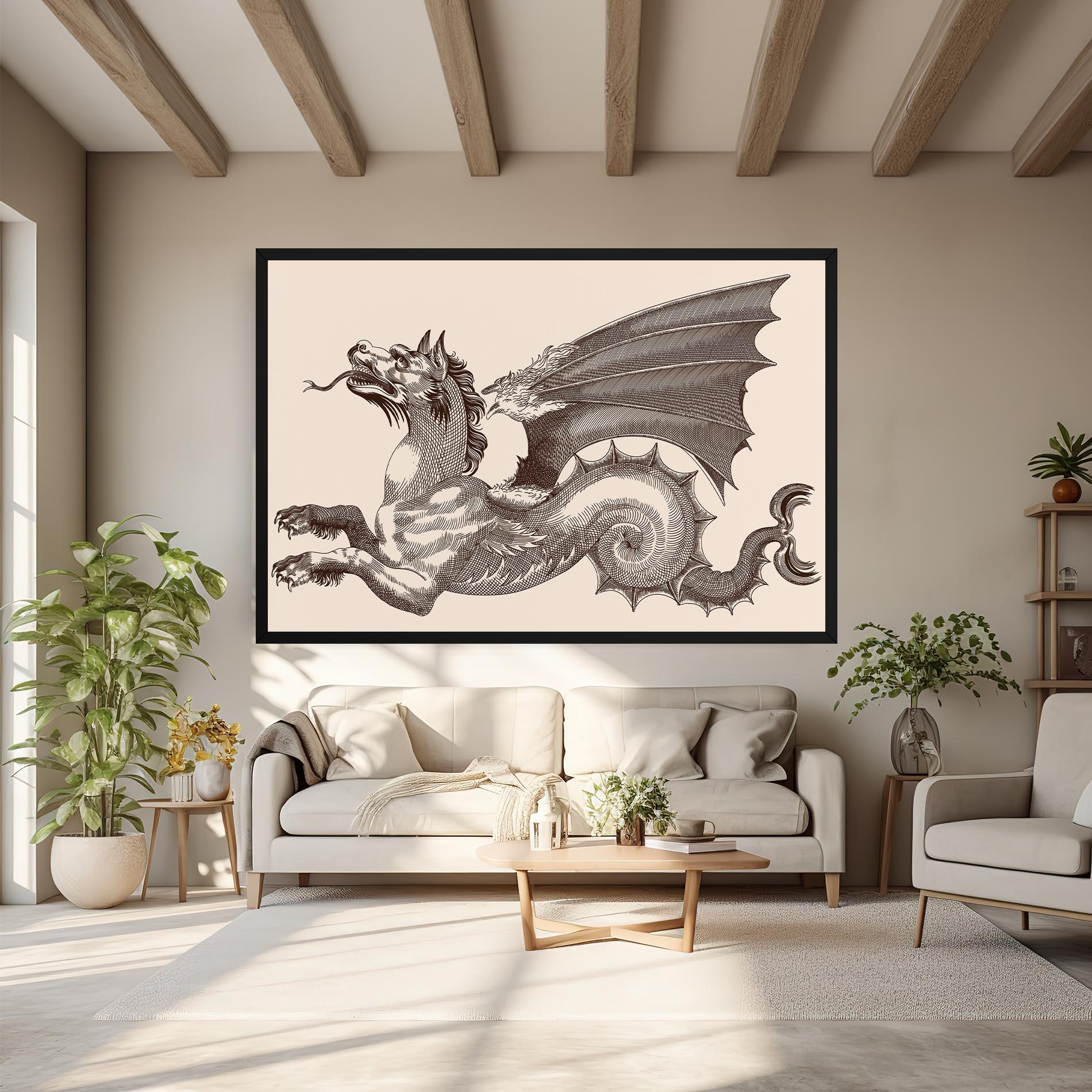 Leinwandbild Brown Dragon mockup 6