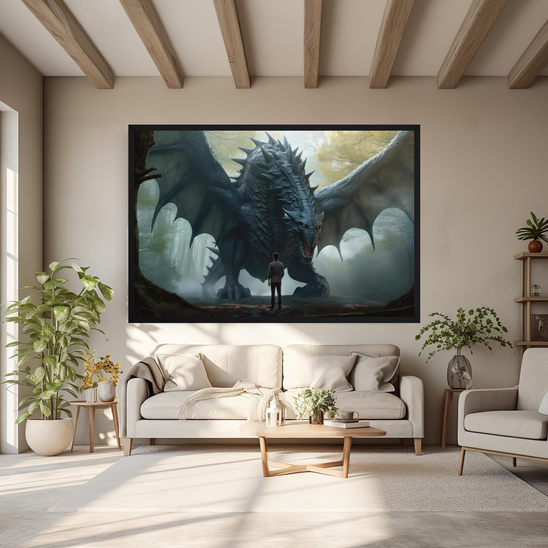 Leinwandbild Huge Dragon Fantasy mockup 6