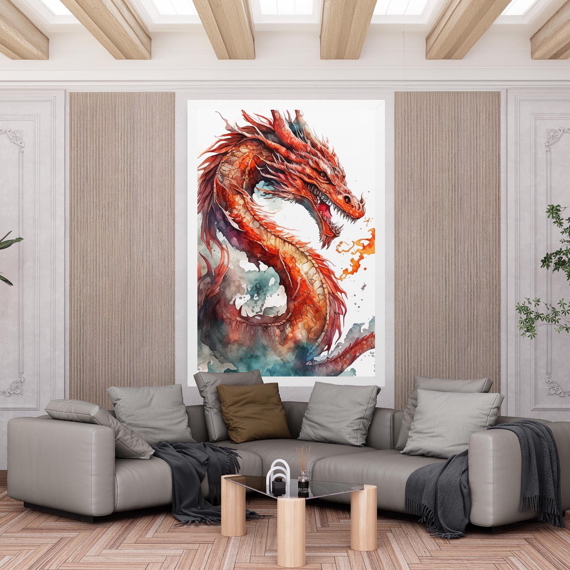 Leinwandbild Fire Dragon mockup 6