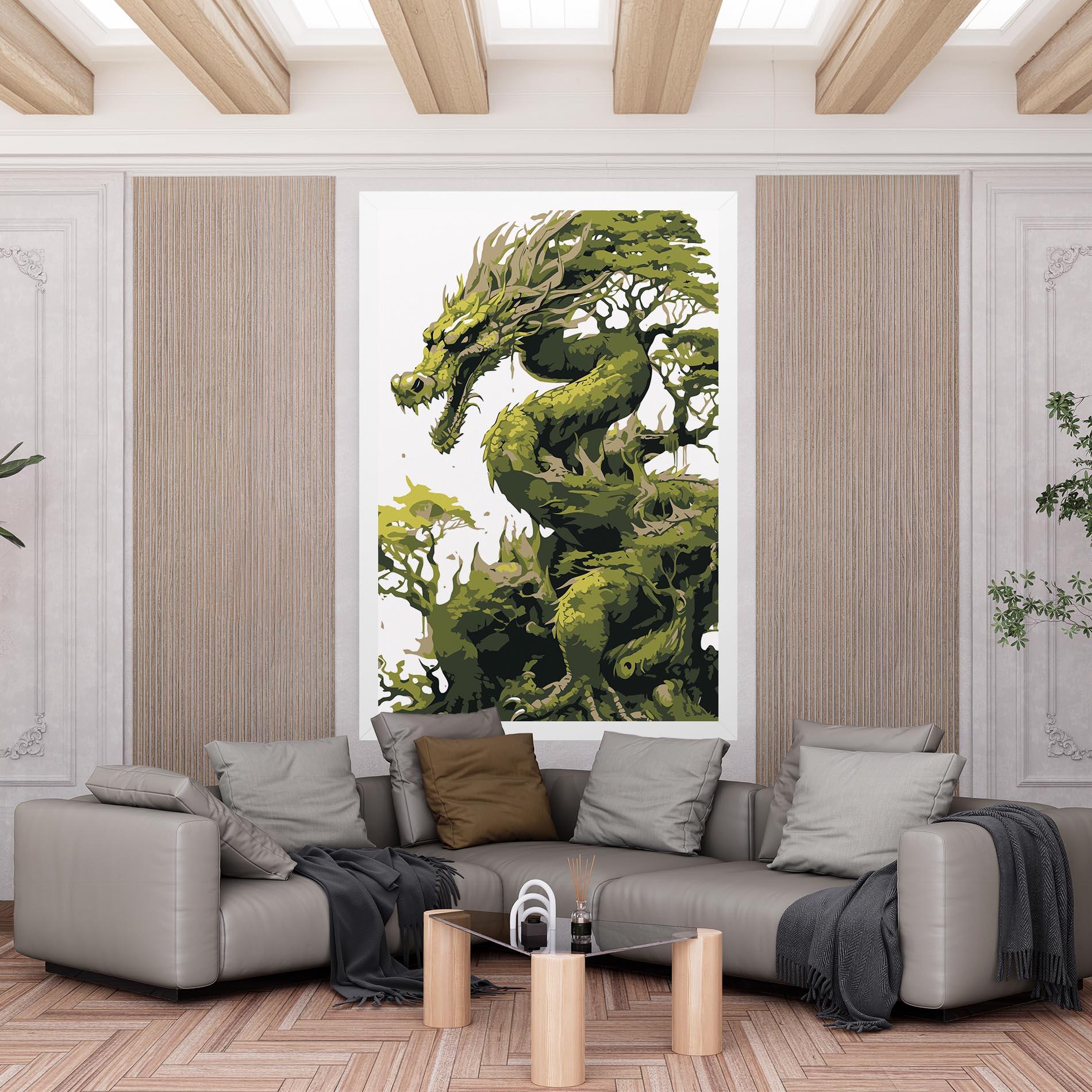 Leinwandbild Green Nature Dragon mockup 6