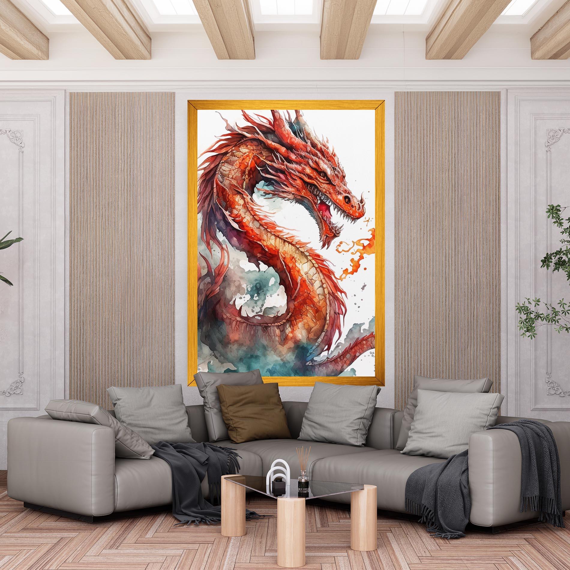 Leinwandbild Fire Dragon mockup 6