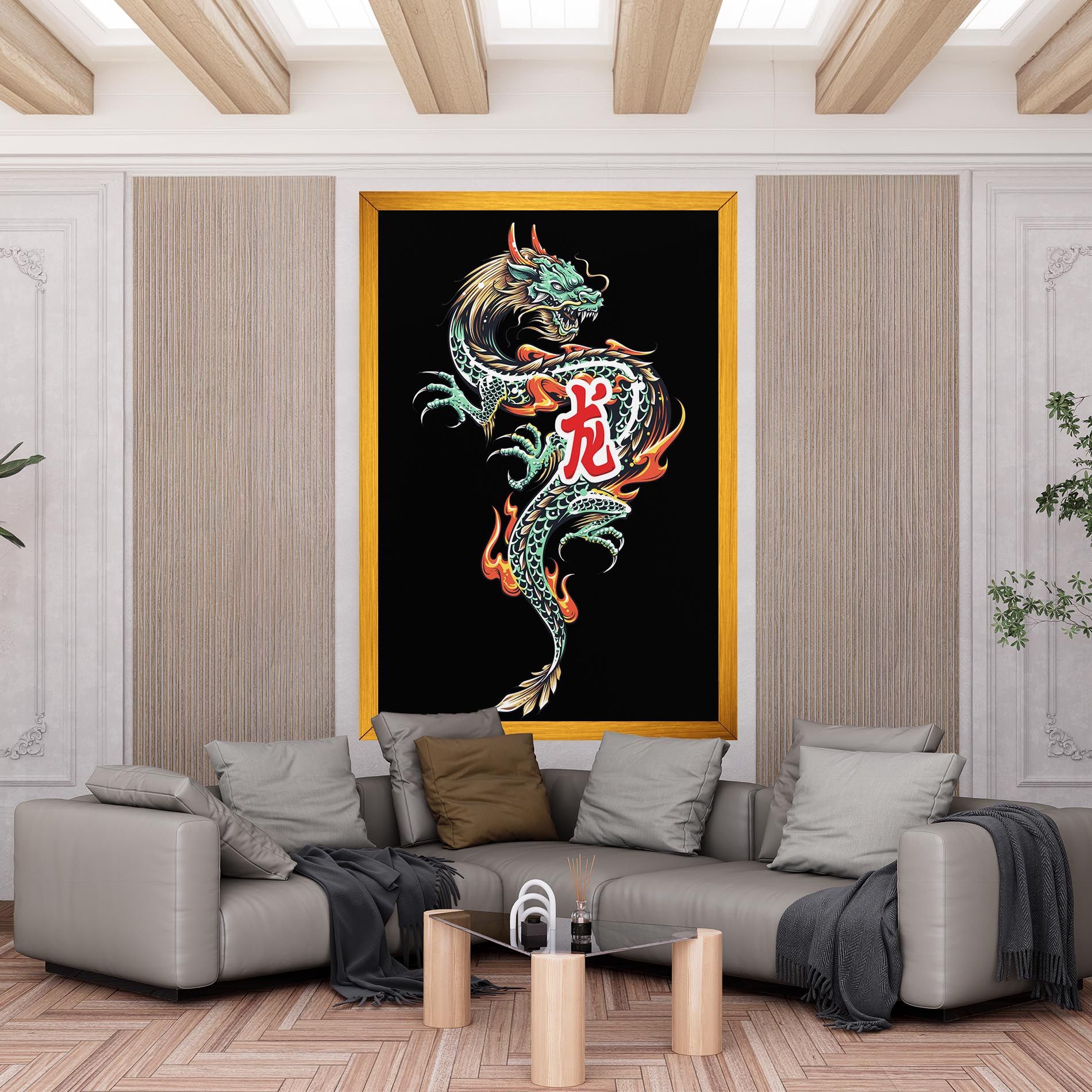 Green Fire Dragon mockup 6