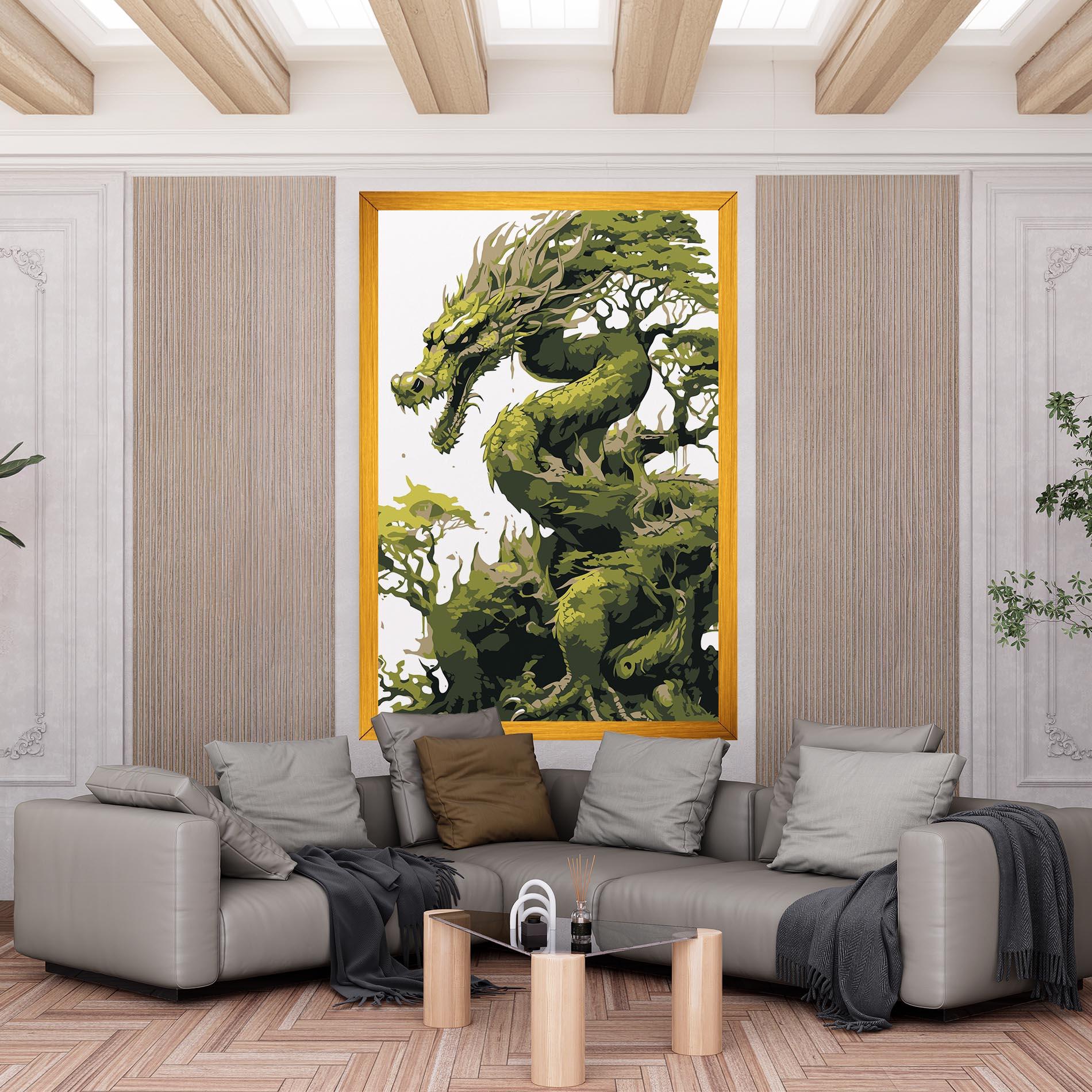 Leinwandbild Green Nature Dragon mockup 6