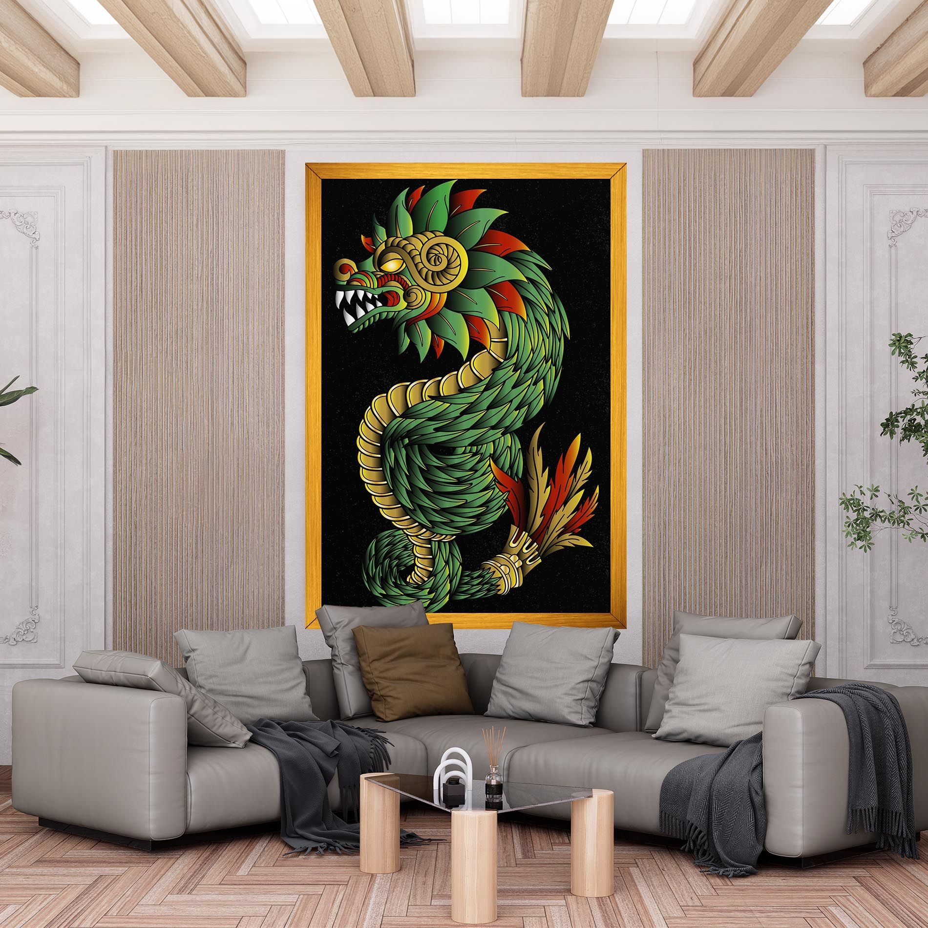 Green Yellow Dragon mockup 6