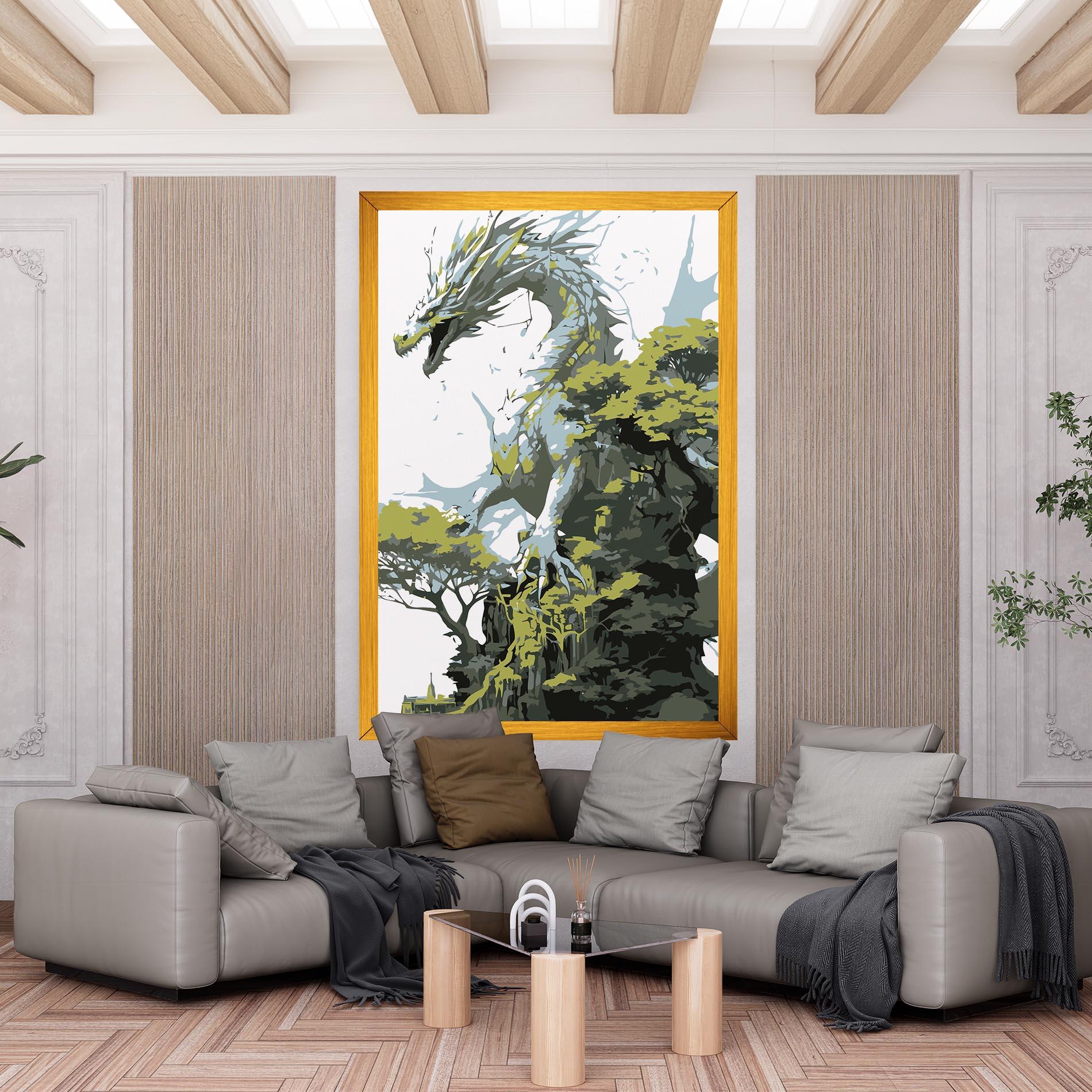 Leinwandbild Grey Nature Dragon mockup 6