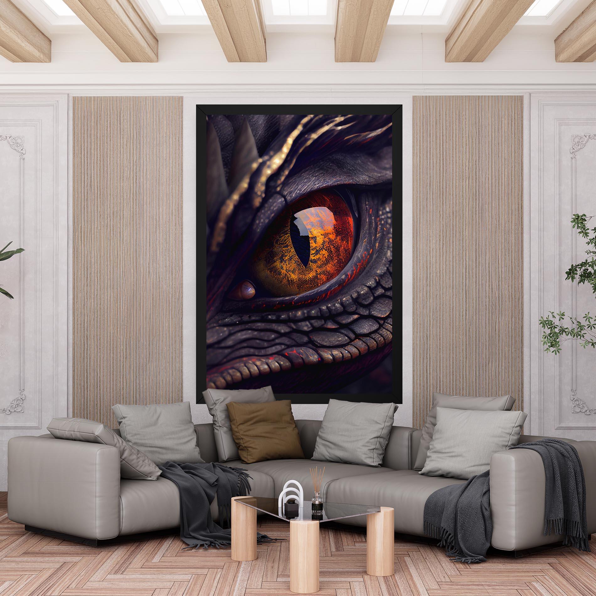 Leinwandbild Close Up Red Eye Dragon mockup 6