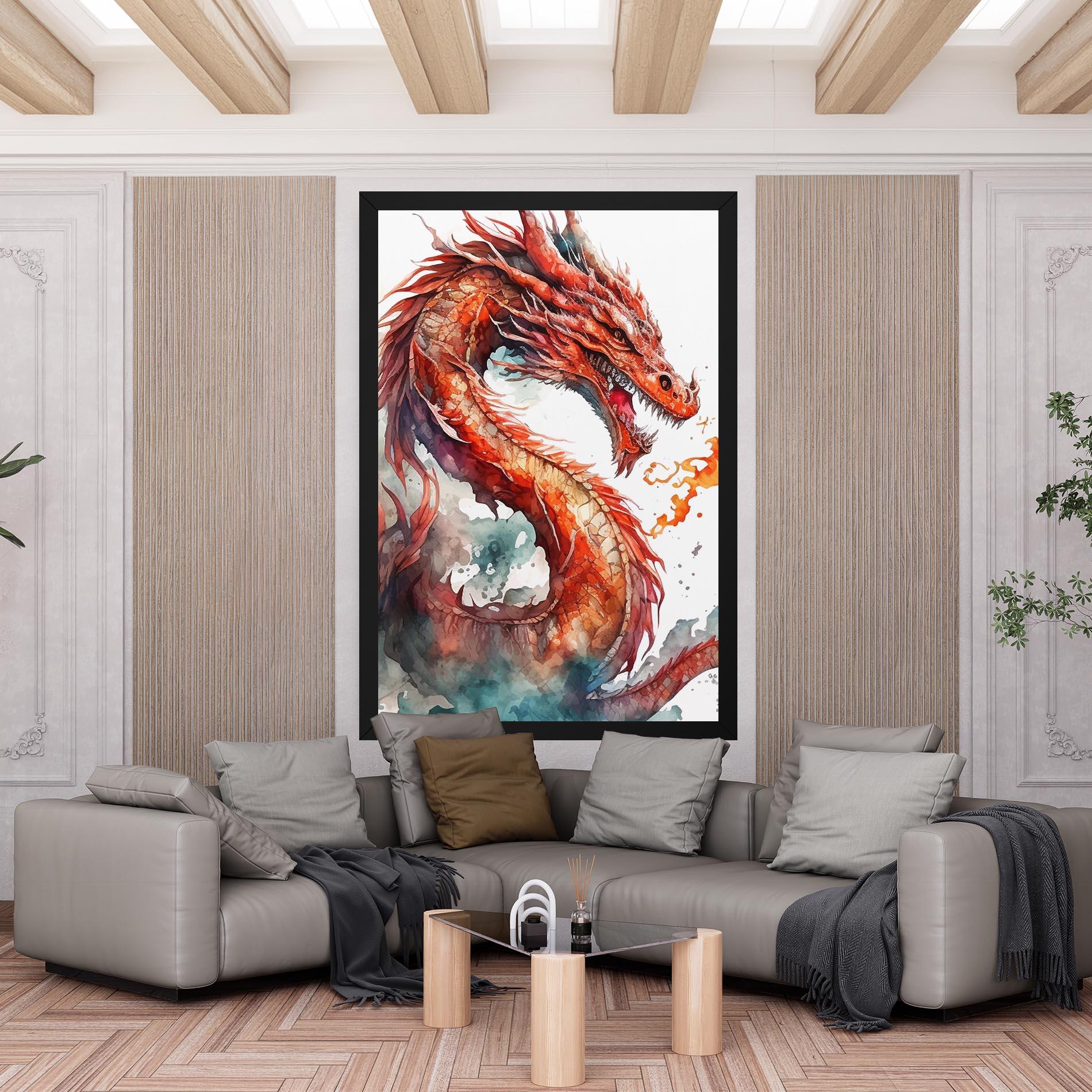 Leinwandbild Fire Dragon mockup 6