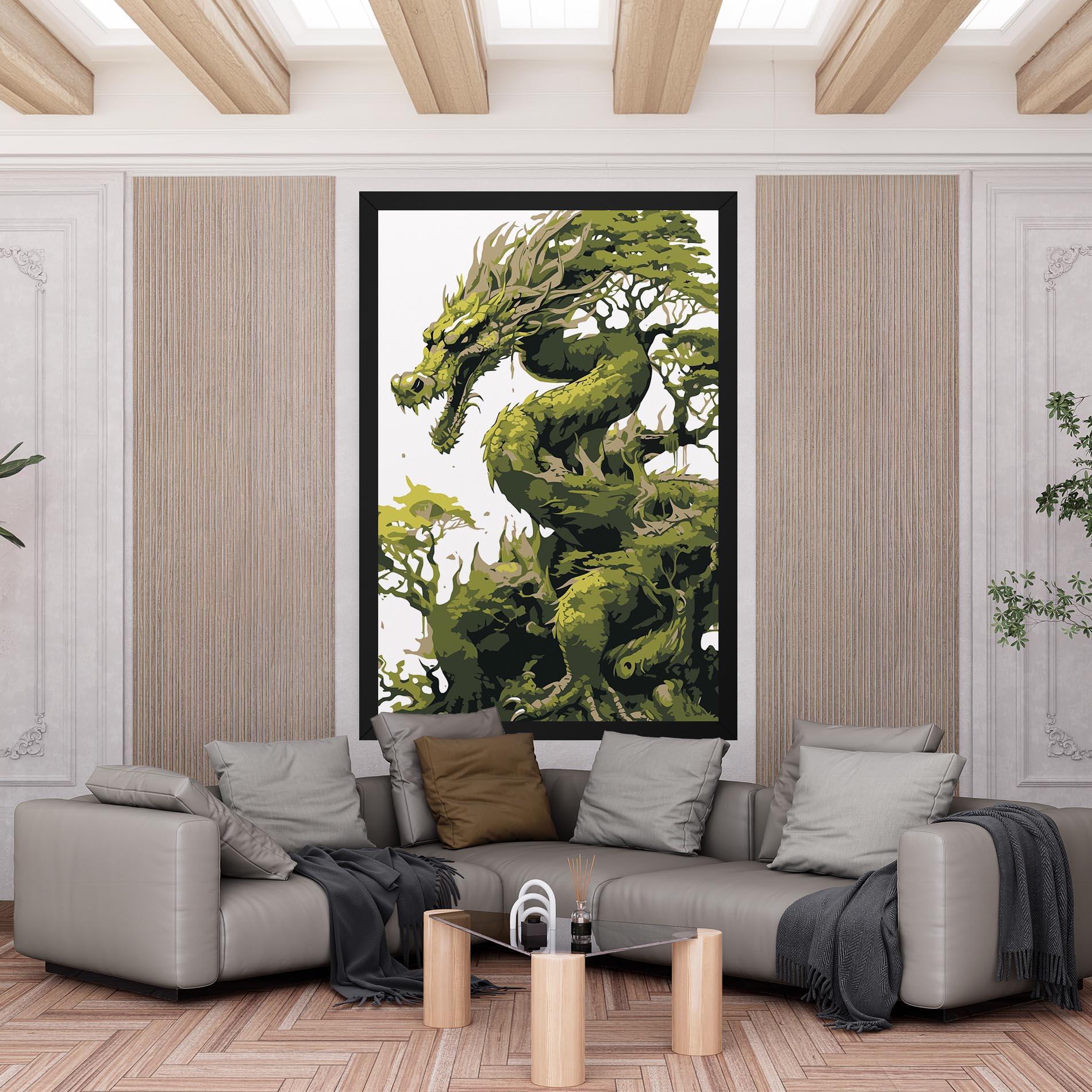 Leinwandbild Green Nature Dragon mockup 6