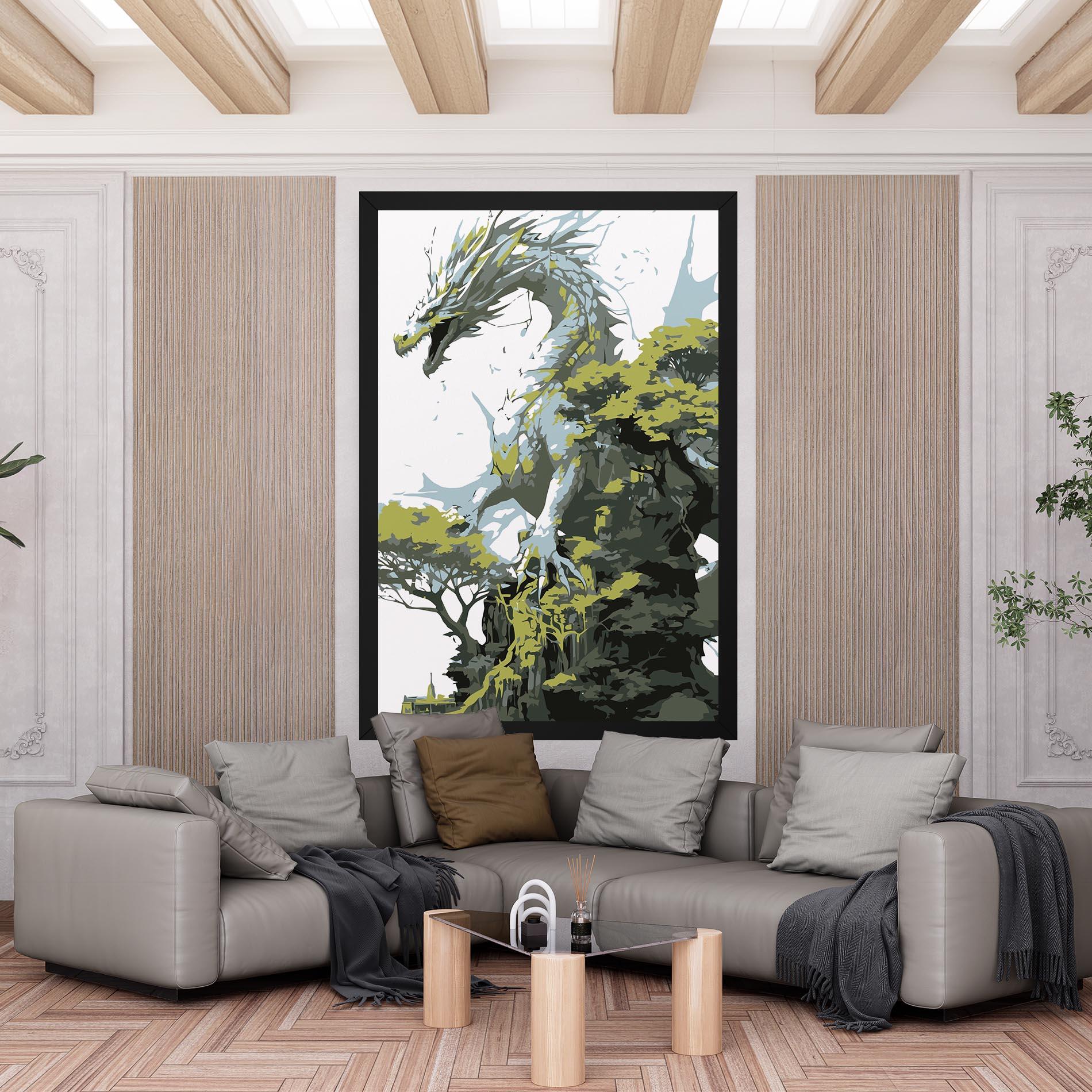 Leinwandbild Grey Nature Dragon mockup 6
