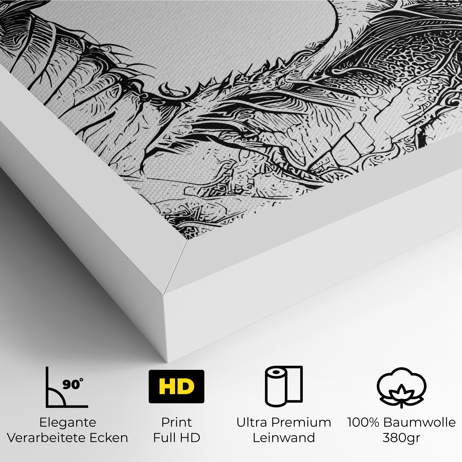 Leinwandbild Dragon Sketch mockup 4