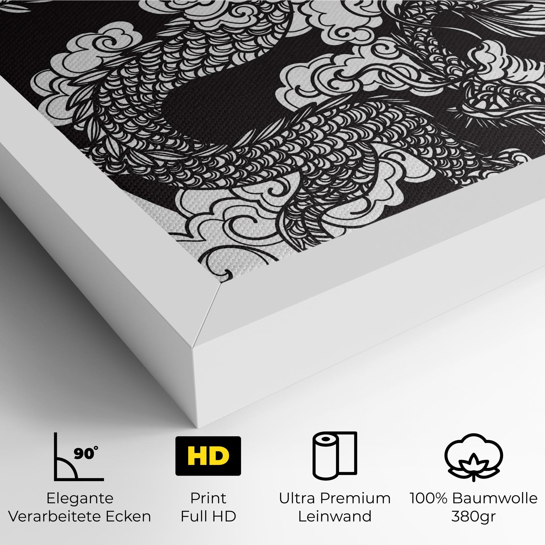 Leinwandbild Grey Moon Dragon mockup 4
