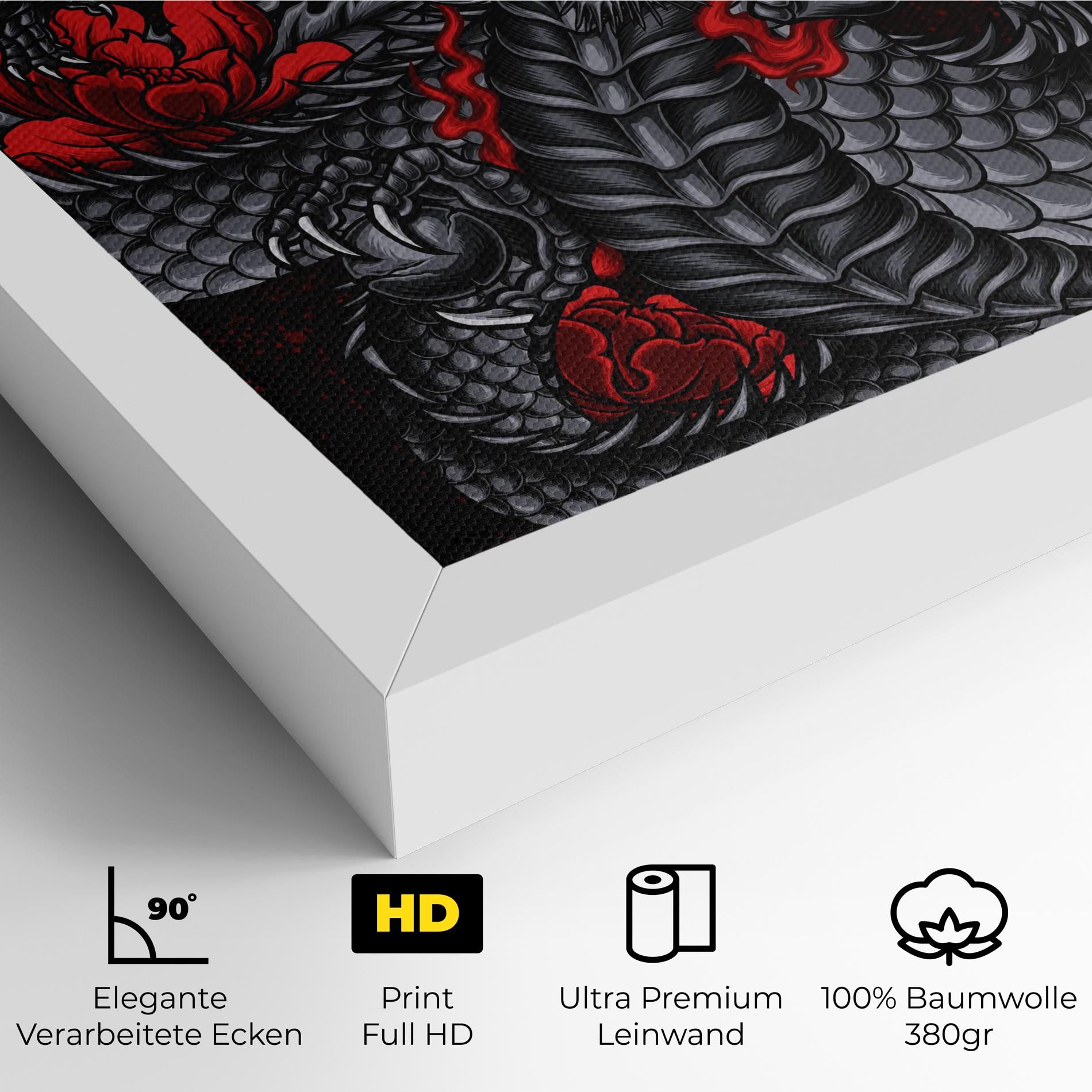 Red Flower Dragon mockup 4