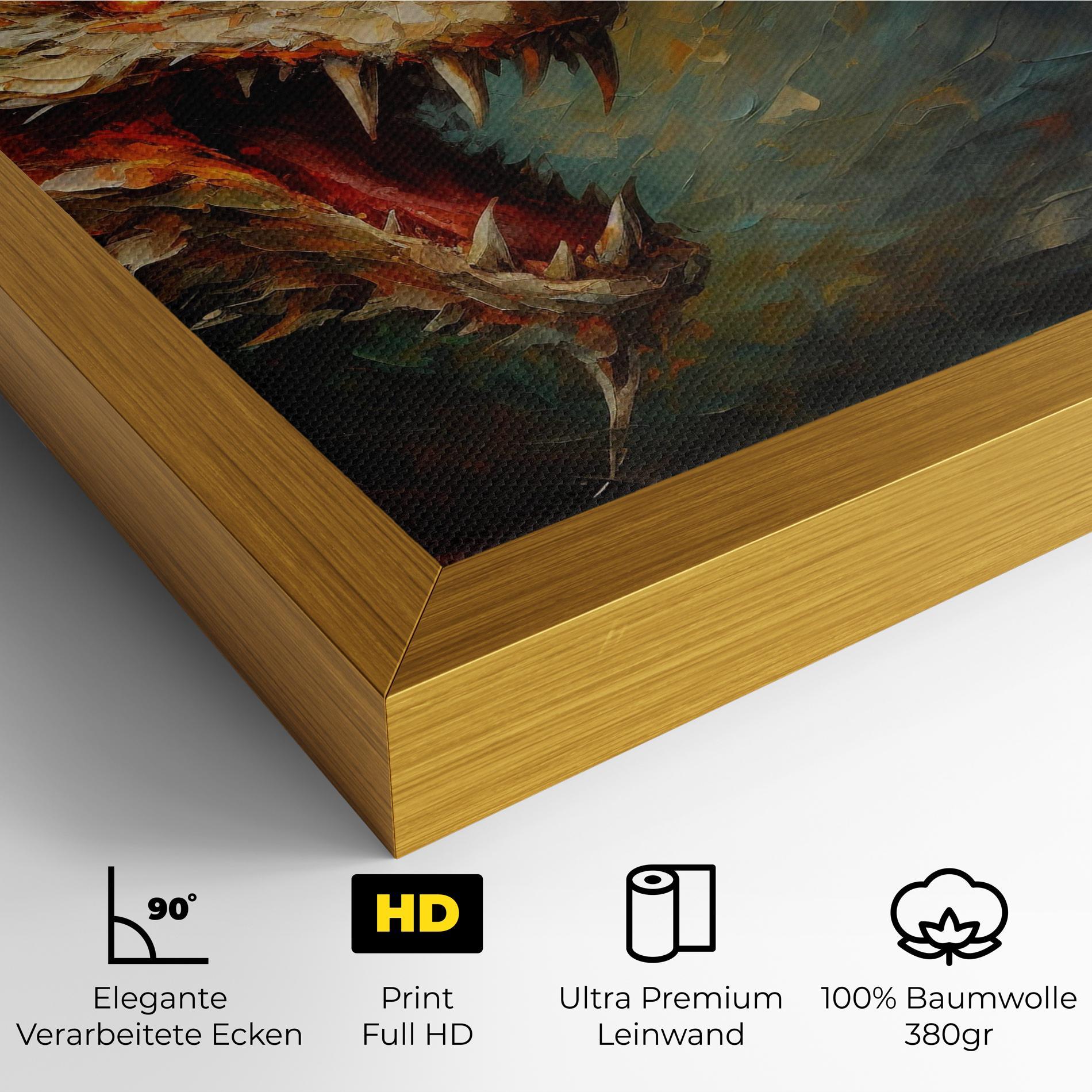 Leinwandbild Angry Dragon Painting mockup 4
