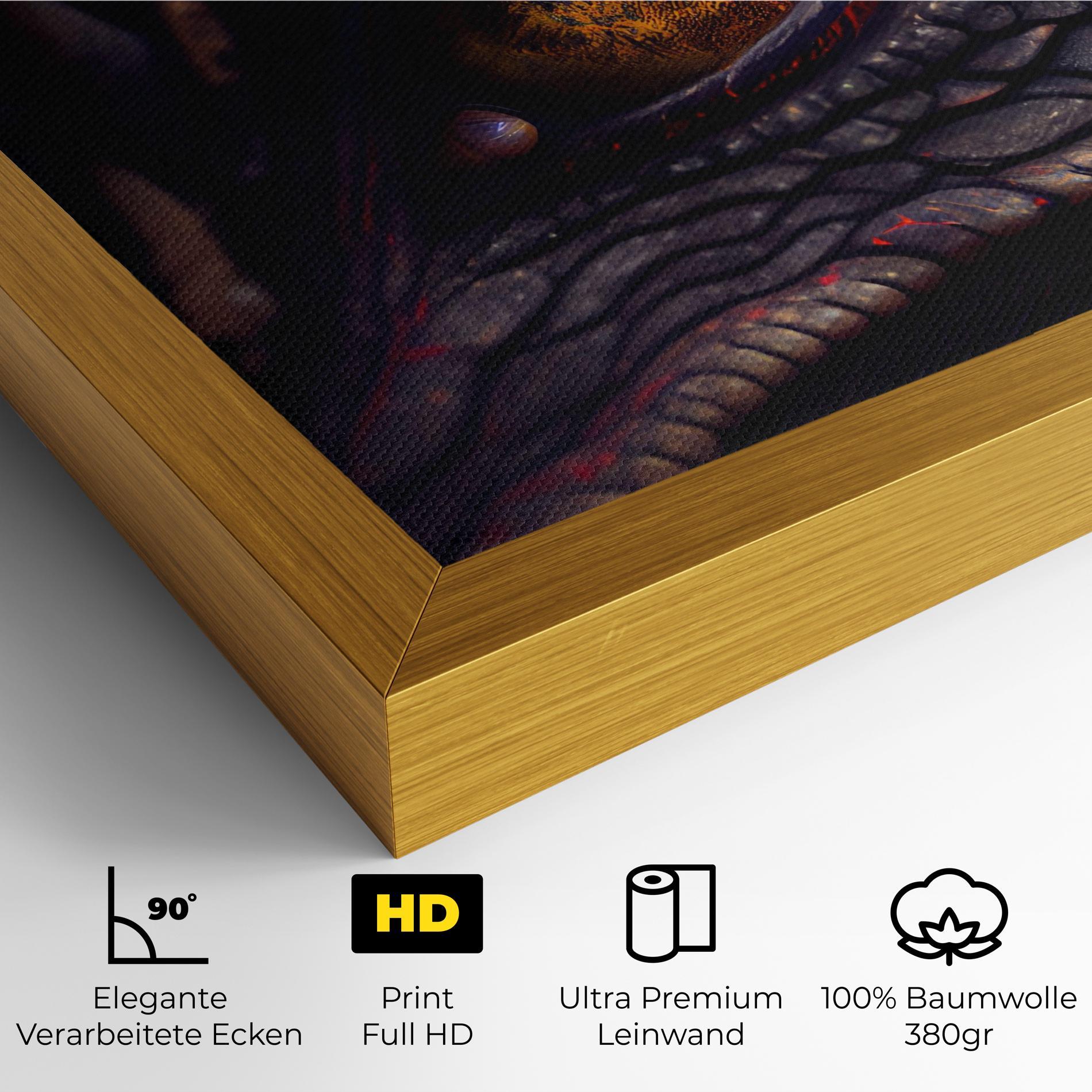 Leinwandbild Close Up Red Eye Dragon mockup 4