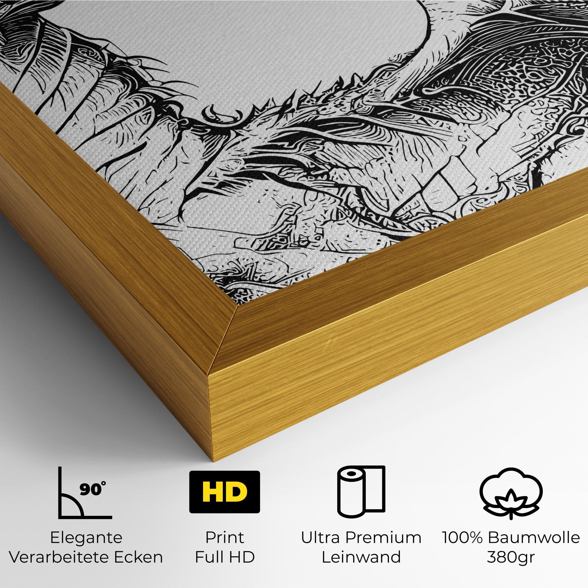 Leinwandbild Dragon Sketch mockup 4