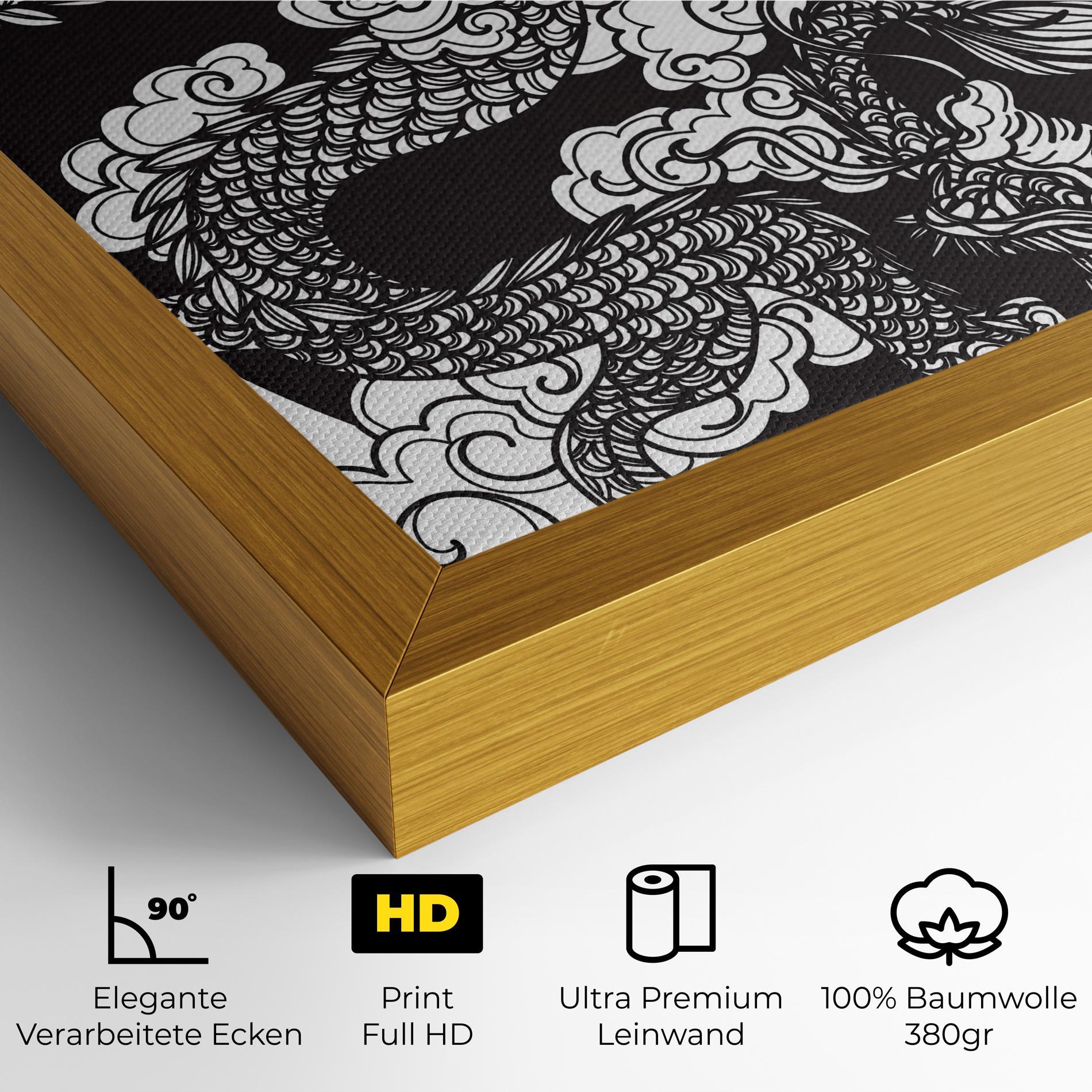 Leinwandbild Grey Moon Dragon mockup 4