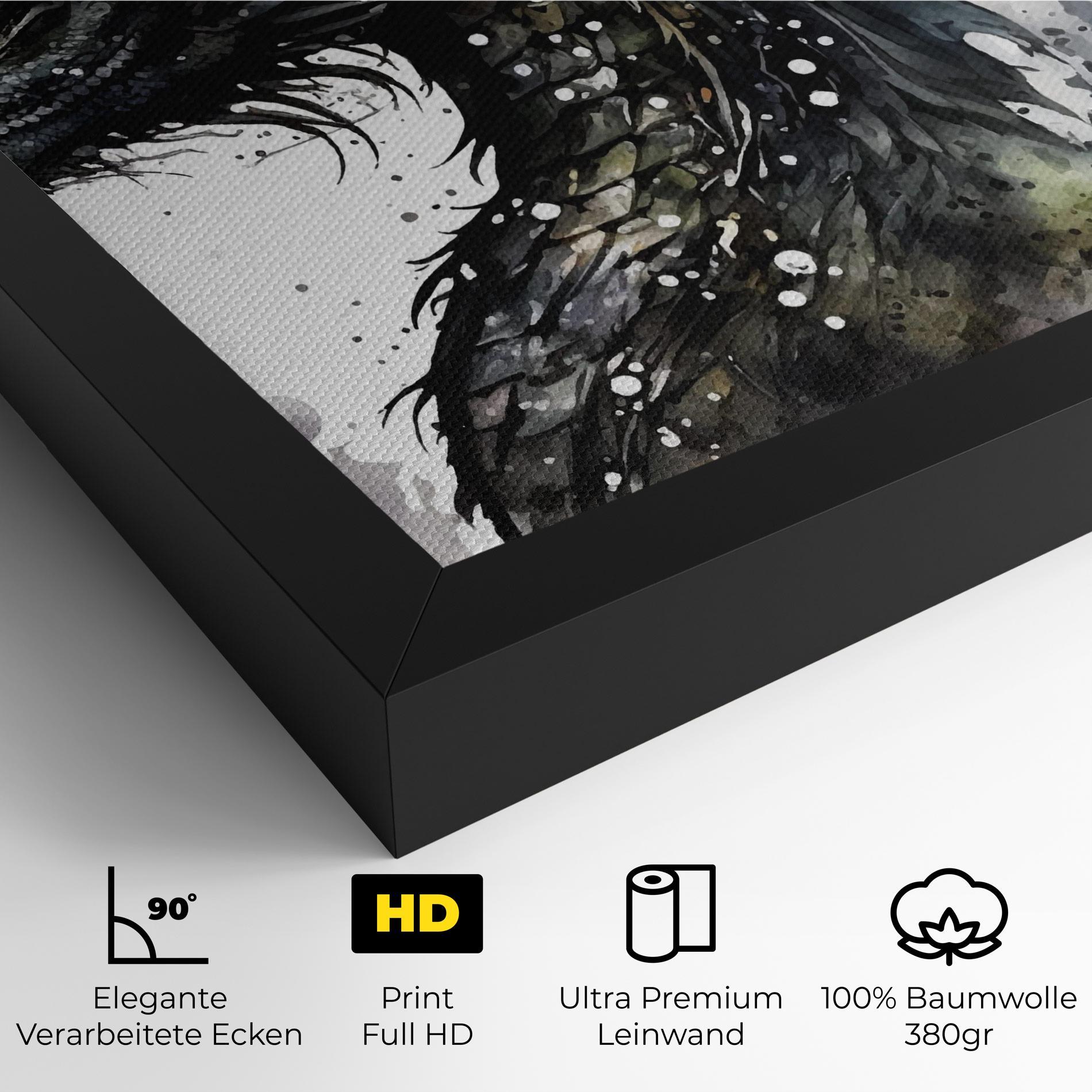 Leinwandbild Black Dragon Art mockup 4