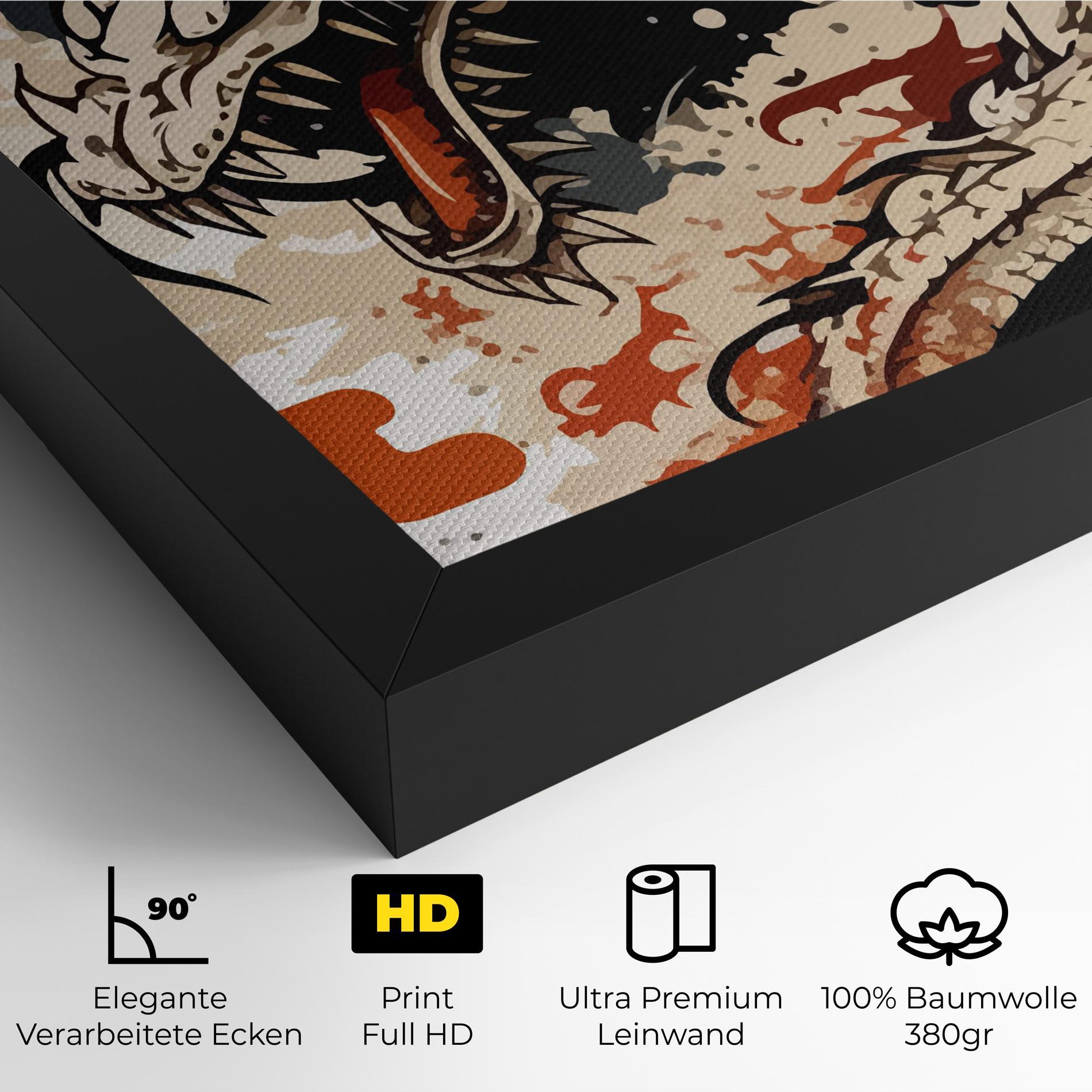 Leinwandbild Cream Dragon Art mockup 4