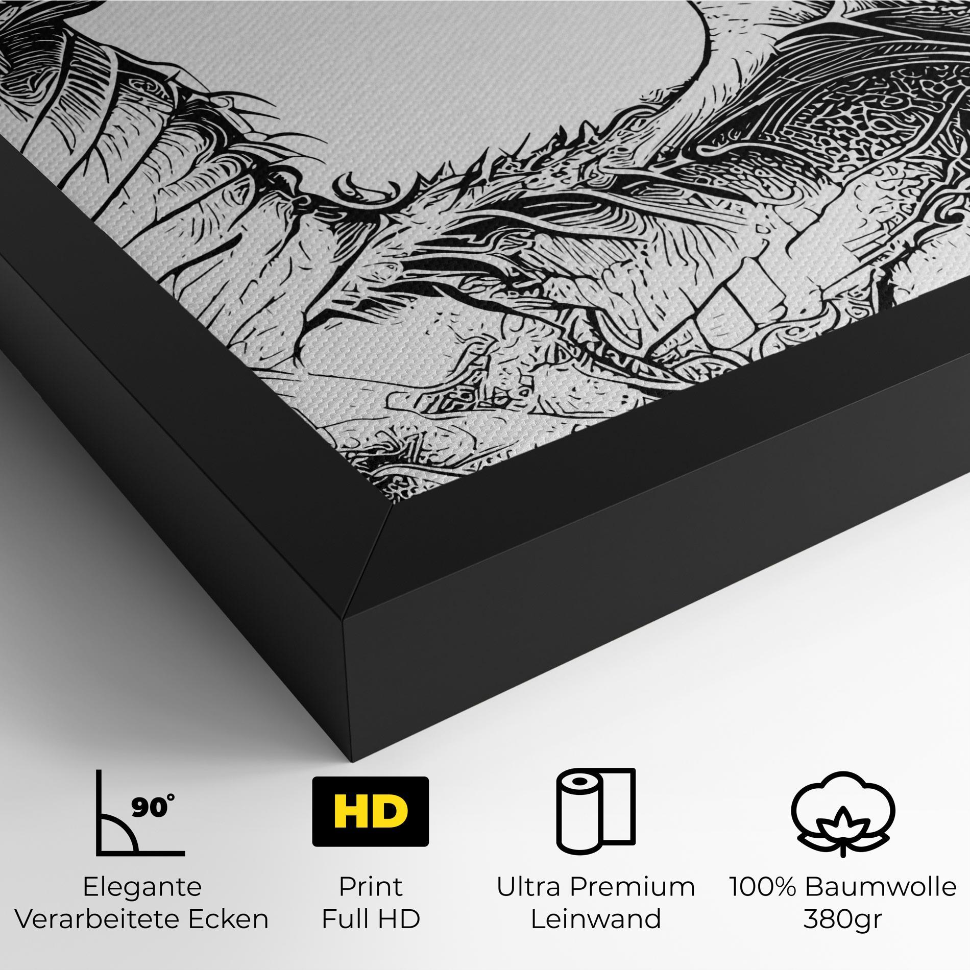 Leinwandbild Dragon Sketch mockup 4