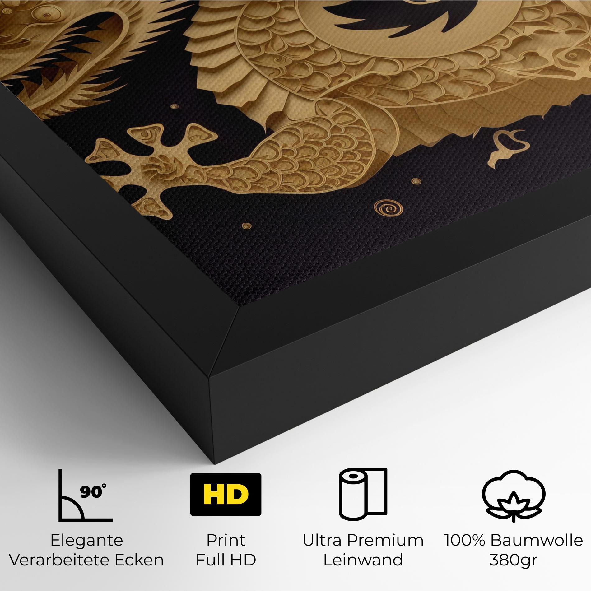 Leinwandbild Dragon Zodiac Sign mockup 4