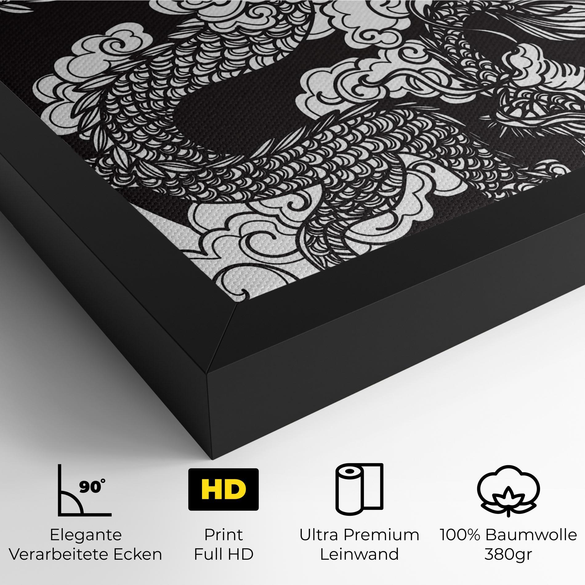 Leinwandbild Grey Moon Dragon mockup 4