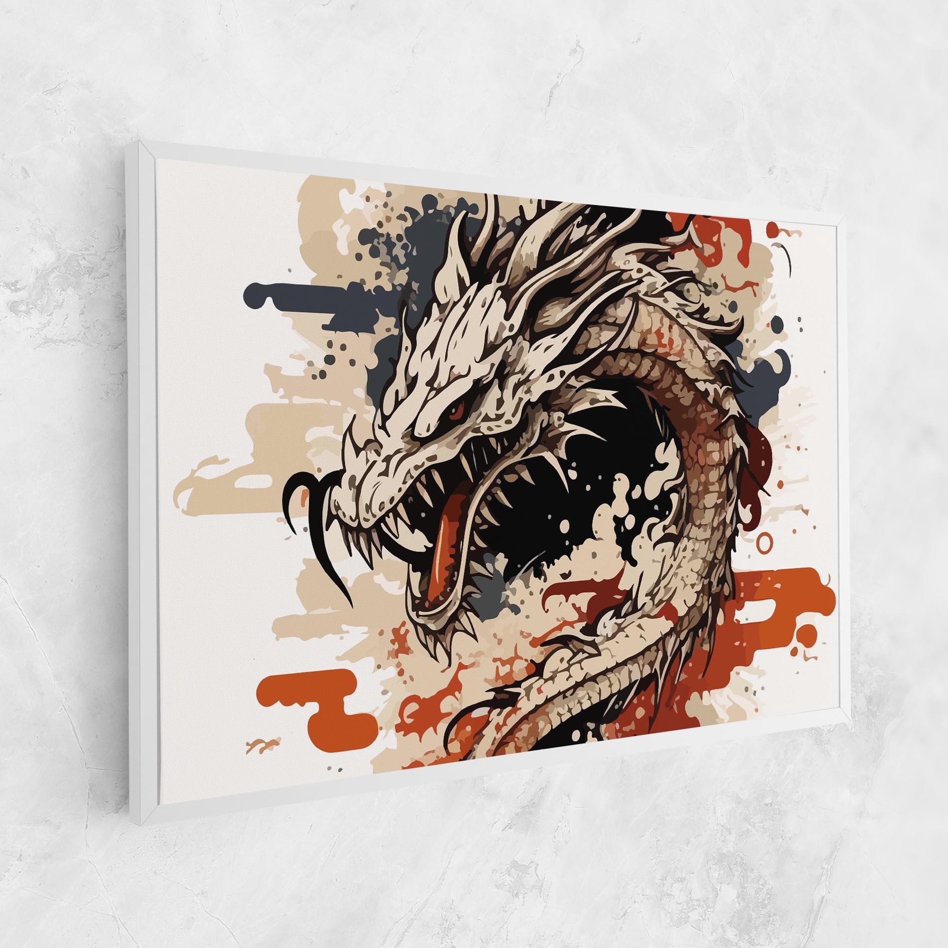 Leinwandbild Cream Dragon Art mockup 1