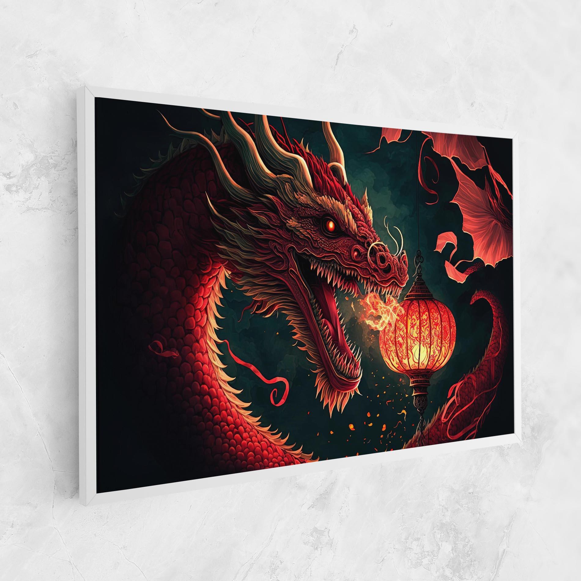Leinwandbild Red Fire Dragon mockup 1