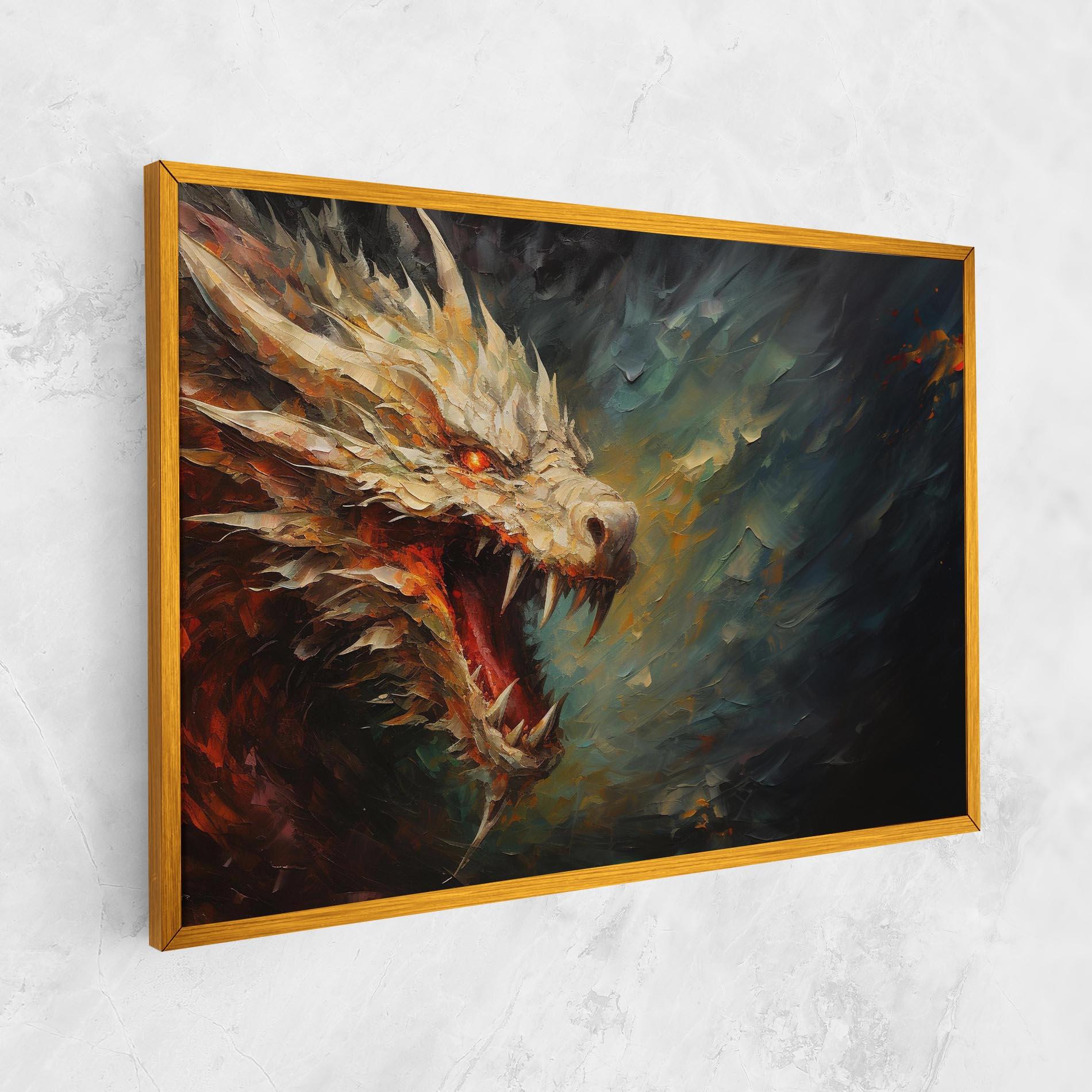 Leinwandbild Angry Dragon Painting mockup 1