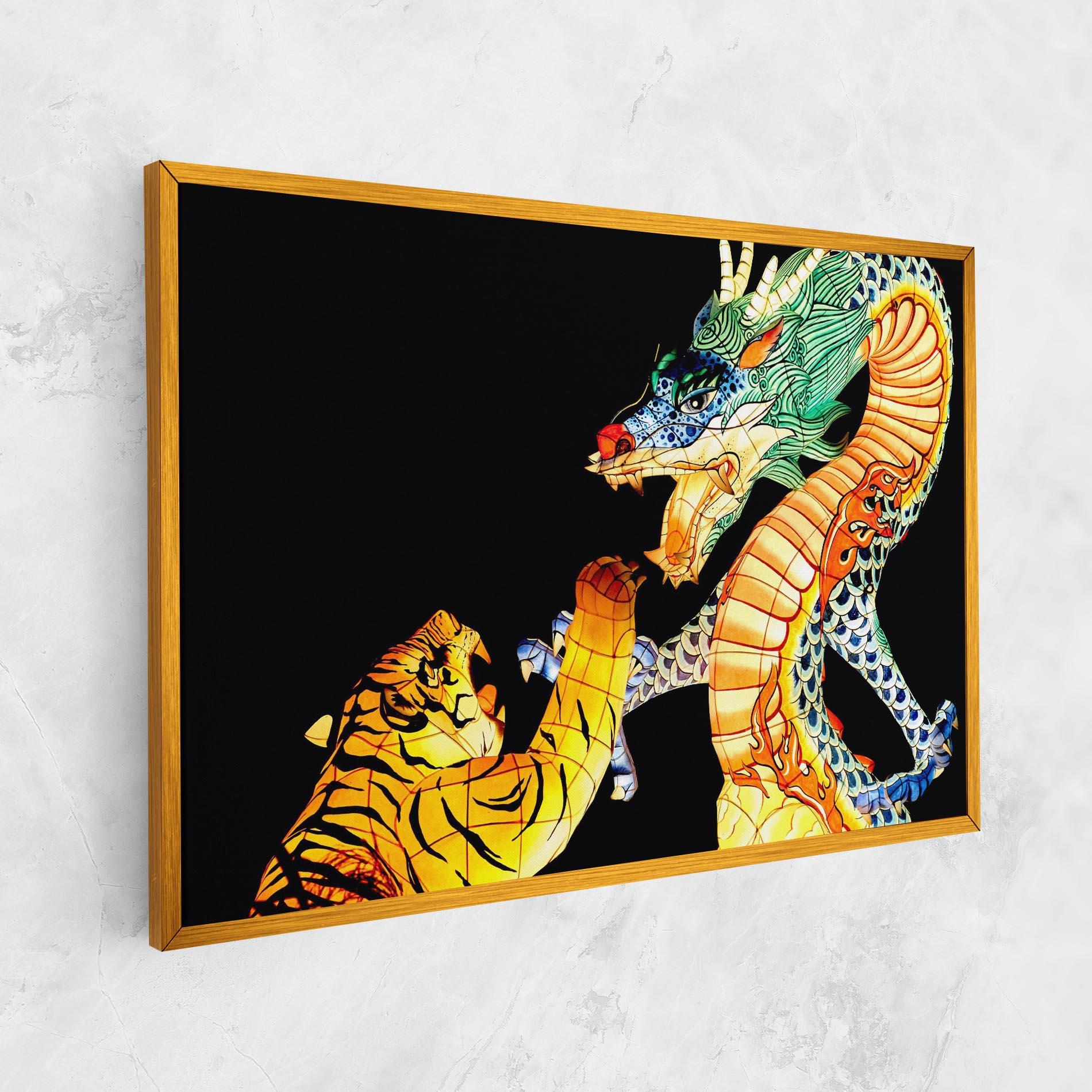 Leinwandbild Chinese Dragon And Tiger mockup 1