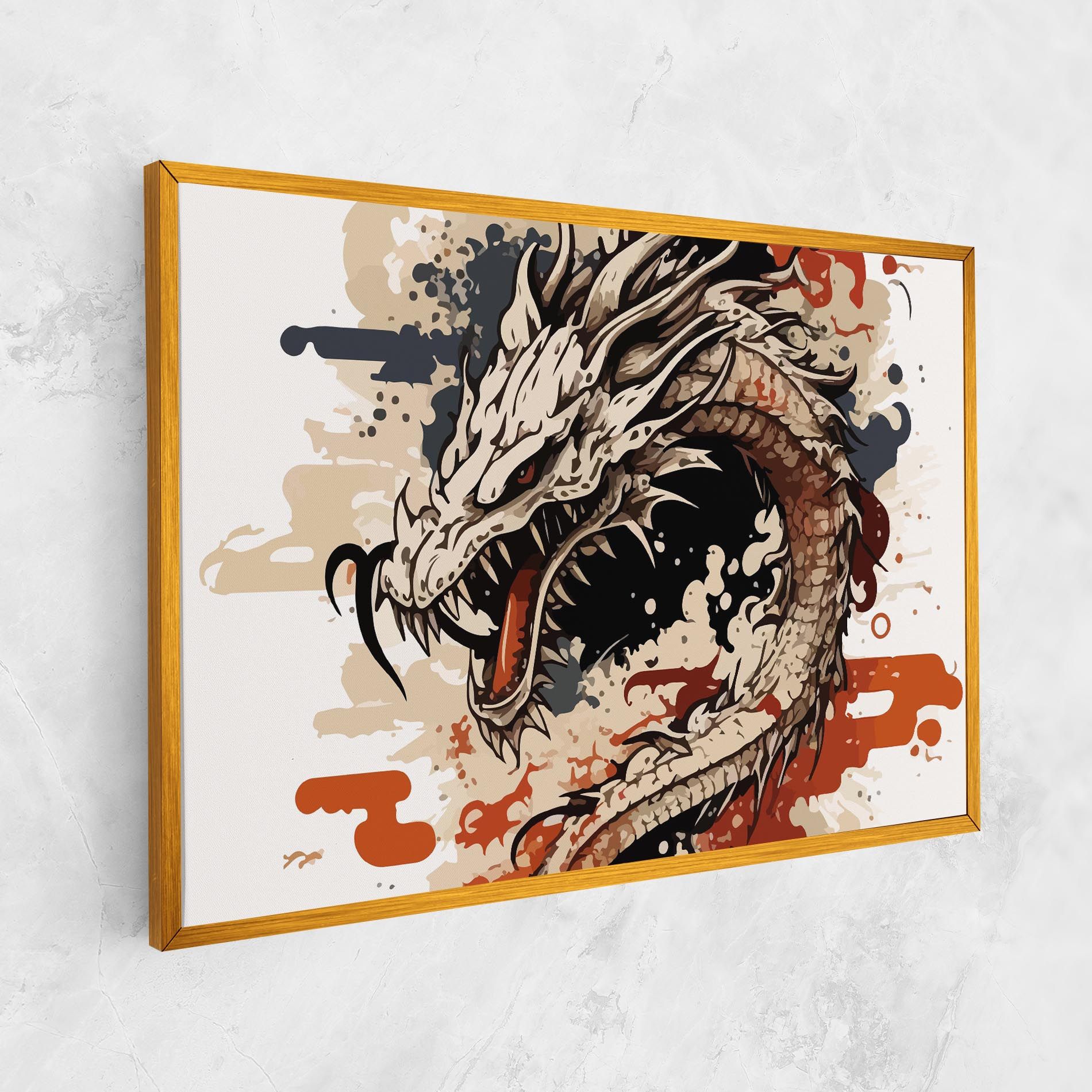 Cream Dragon Art mockup 1