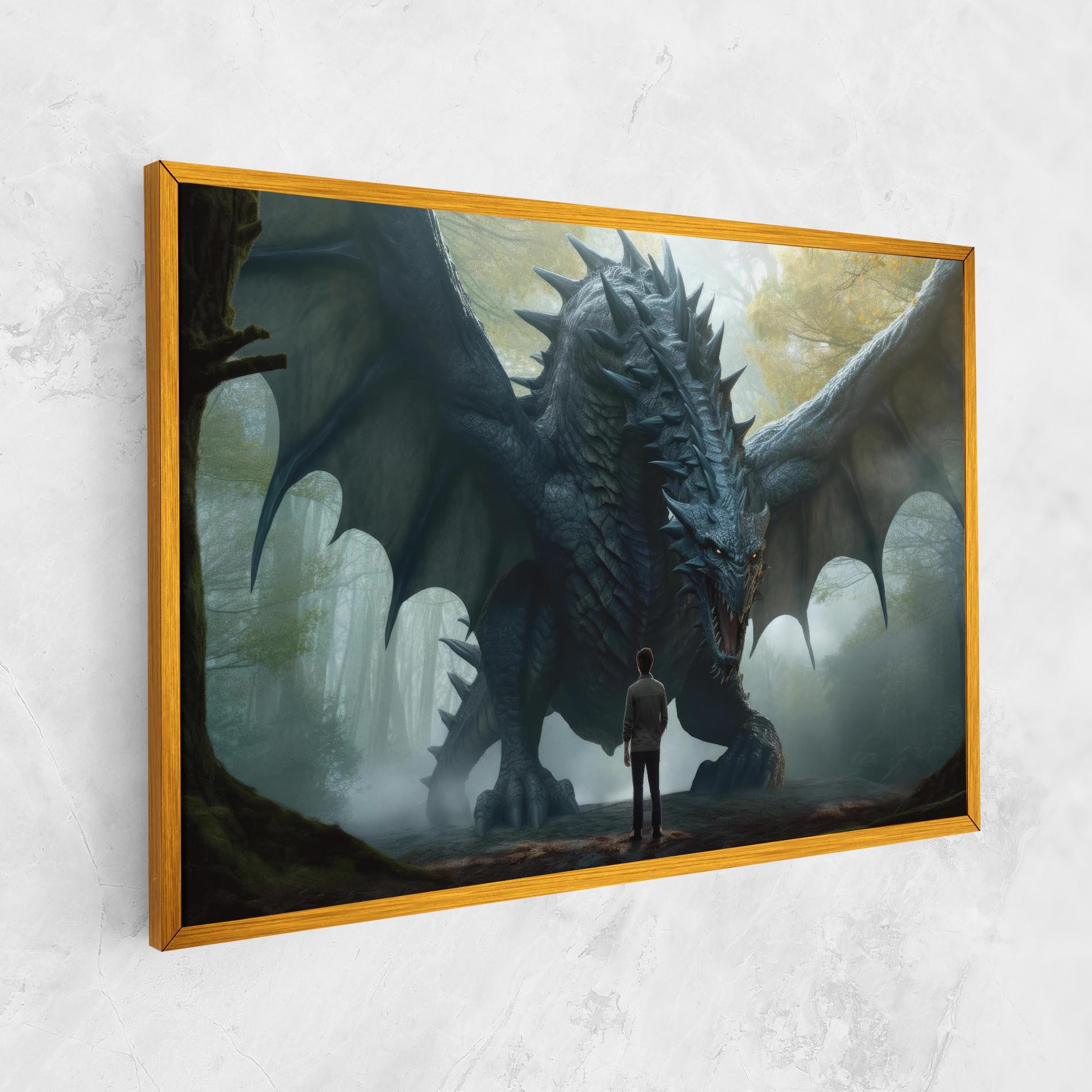 Leinwandbild Huge Dragon Fantasy mockup 1