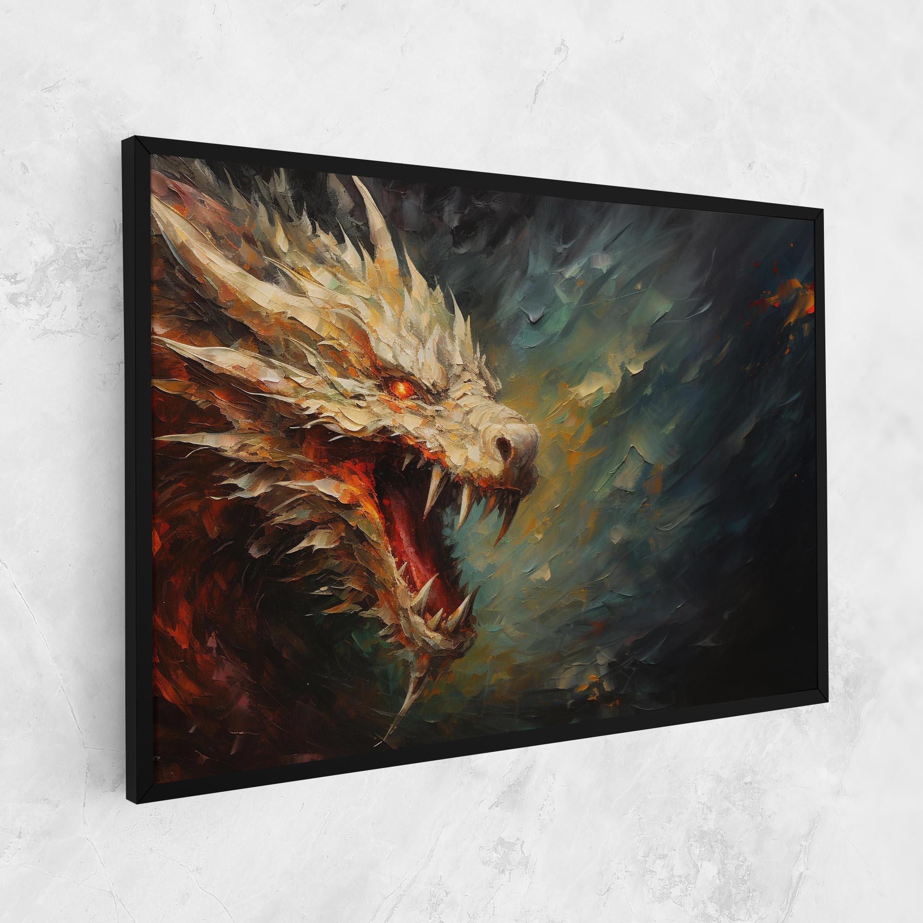 Leinwandbild Angry Dragon Painting mockup 1