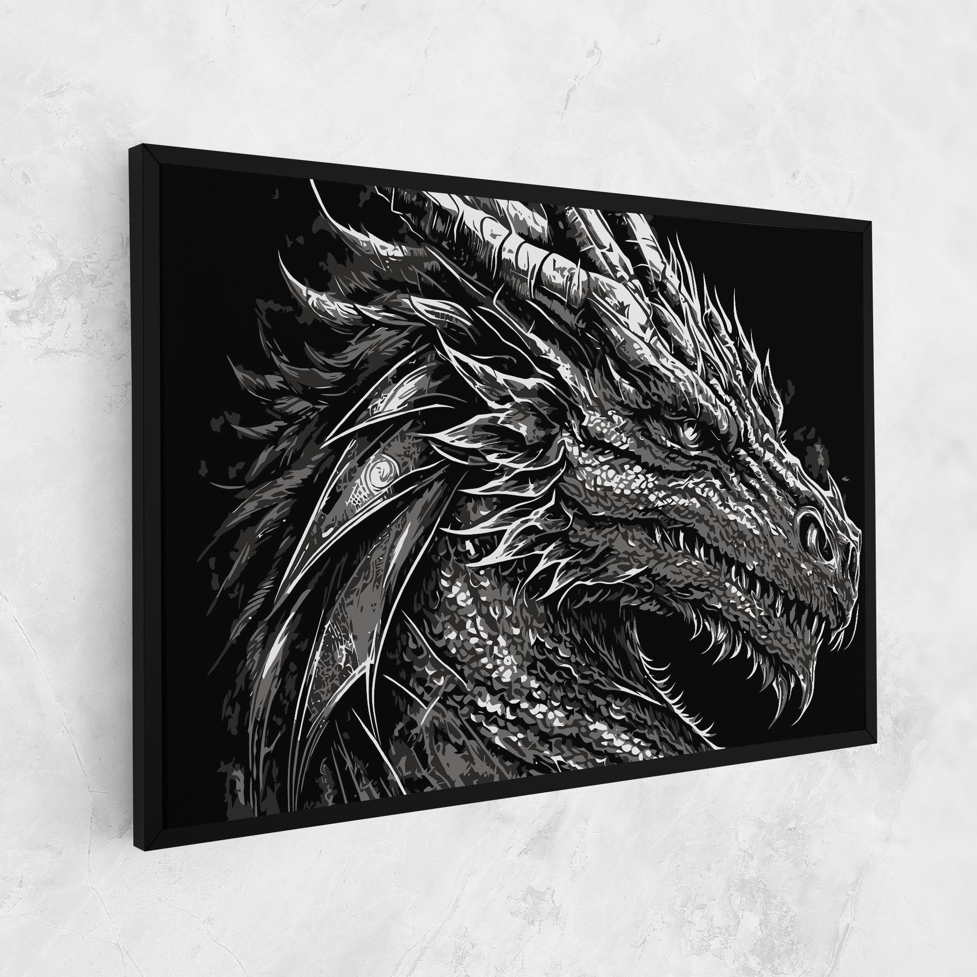 Grey White Dragon mockup 1