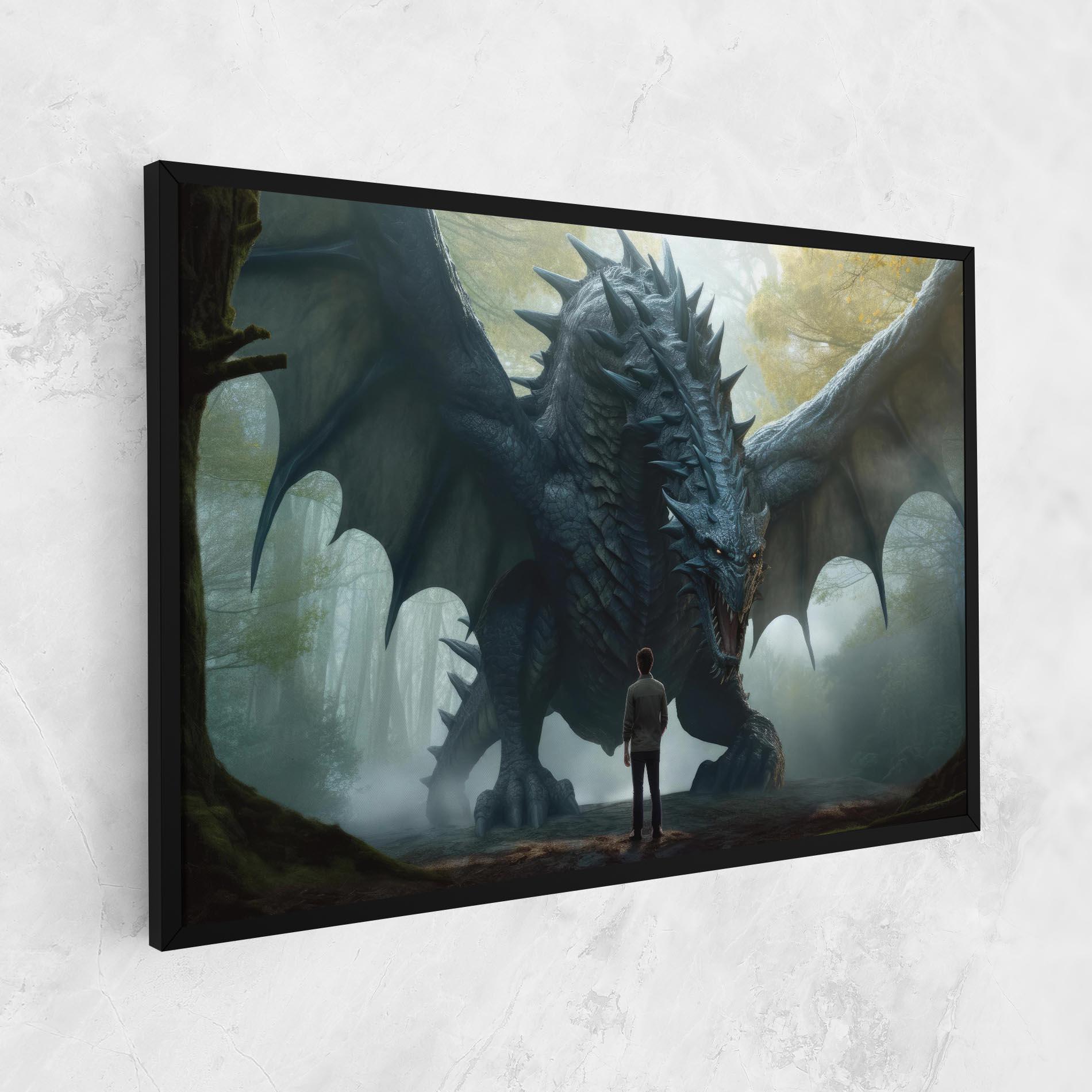 Leinwandbild Huge Dragon Fantasy mockup 1