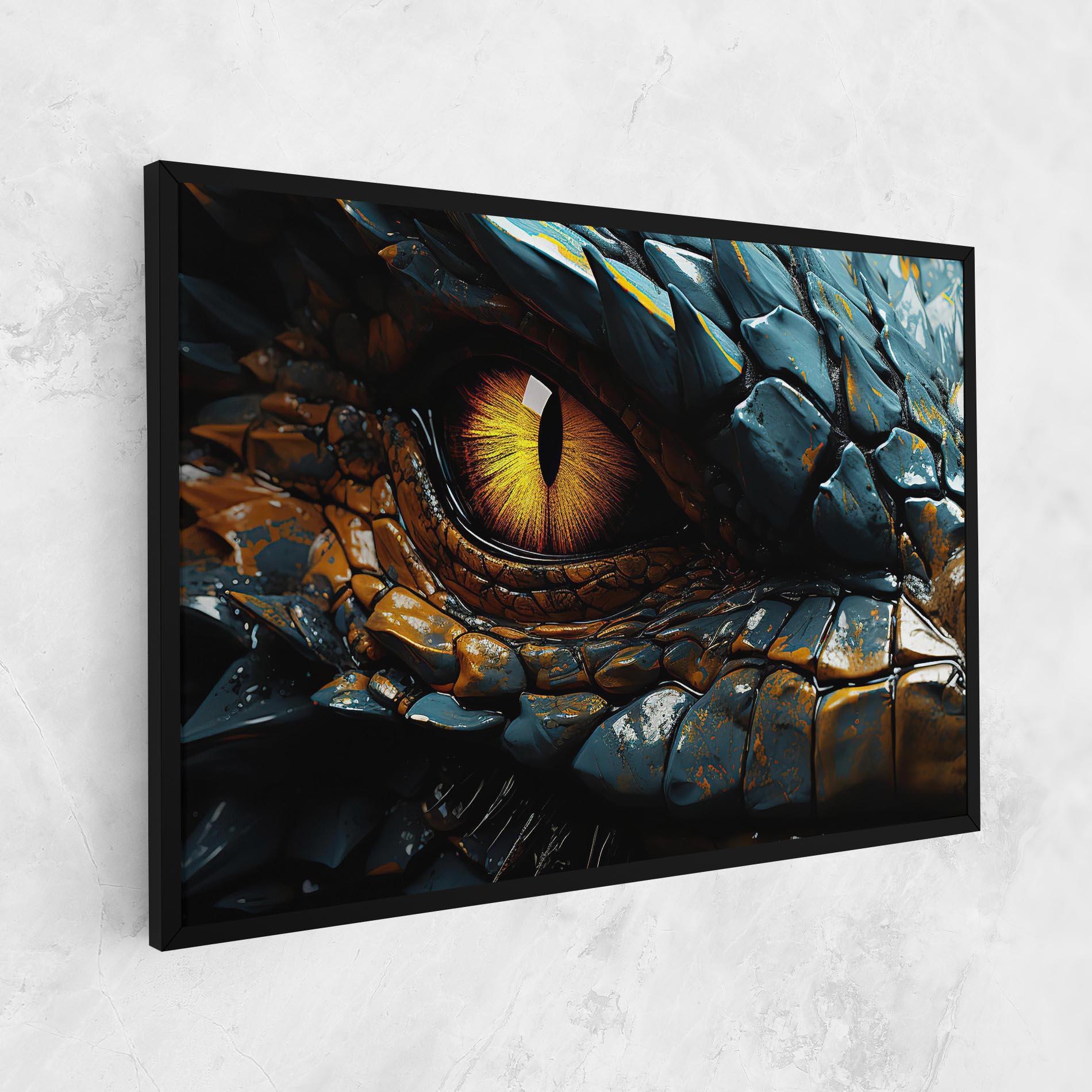 Leinwandbild Yellow Dragon Eye mockup 1