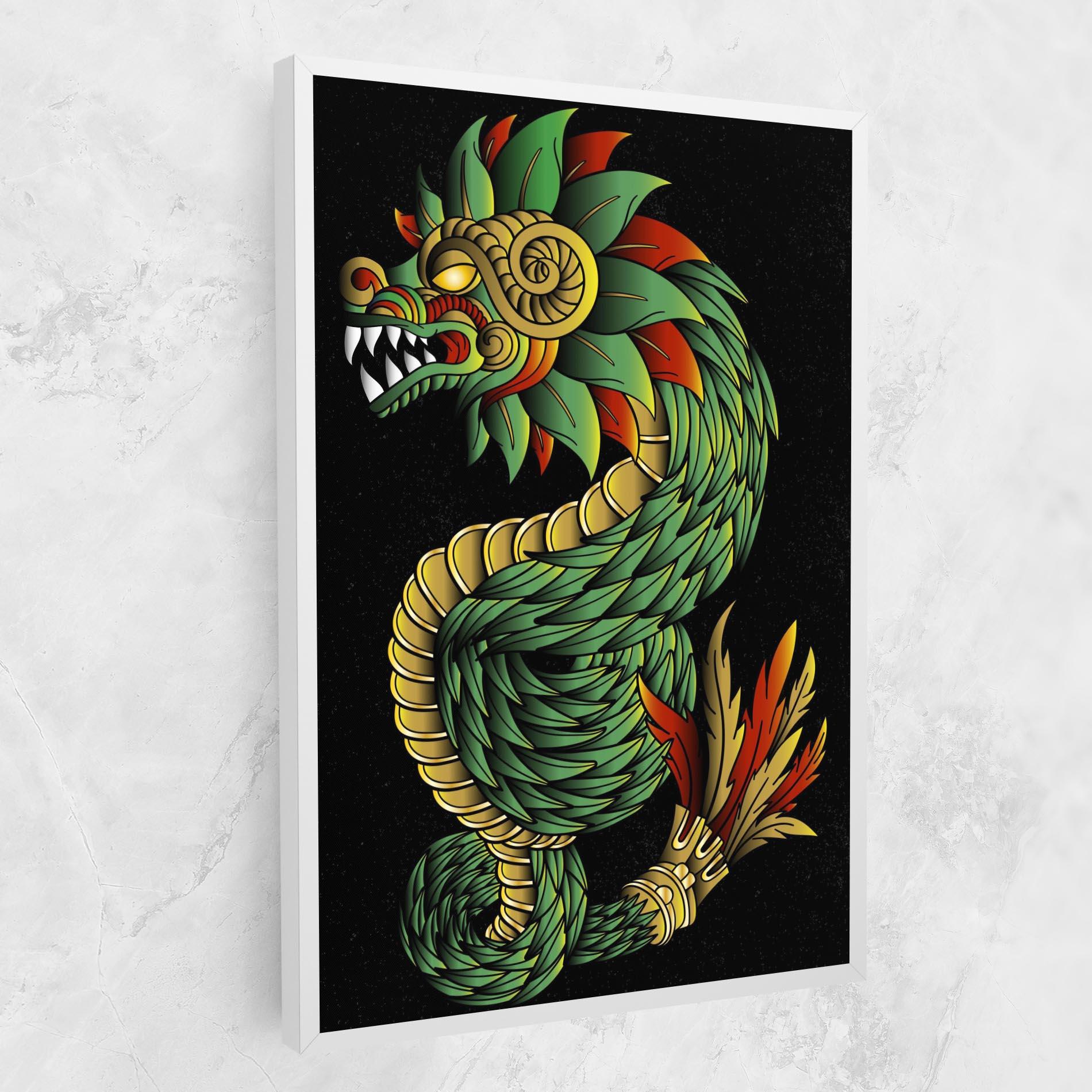 Leinwandbild Green Yellow Dragon mockup 1