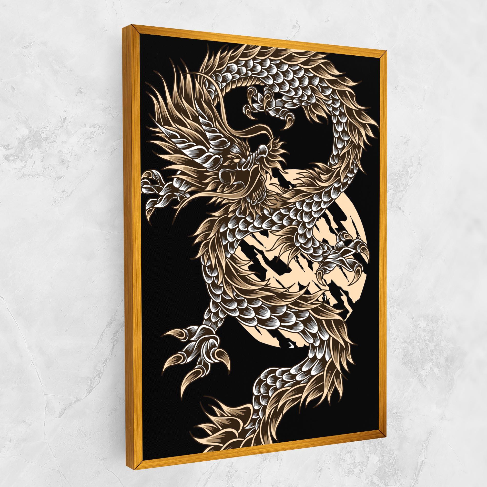 Leinwandbild Cream Moon Dragon mockup 1