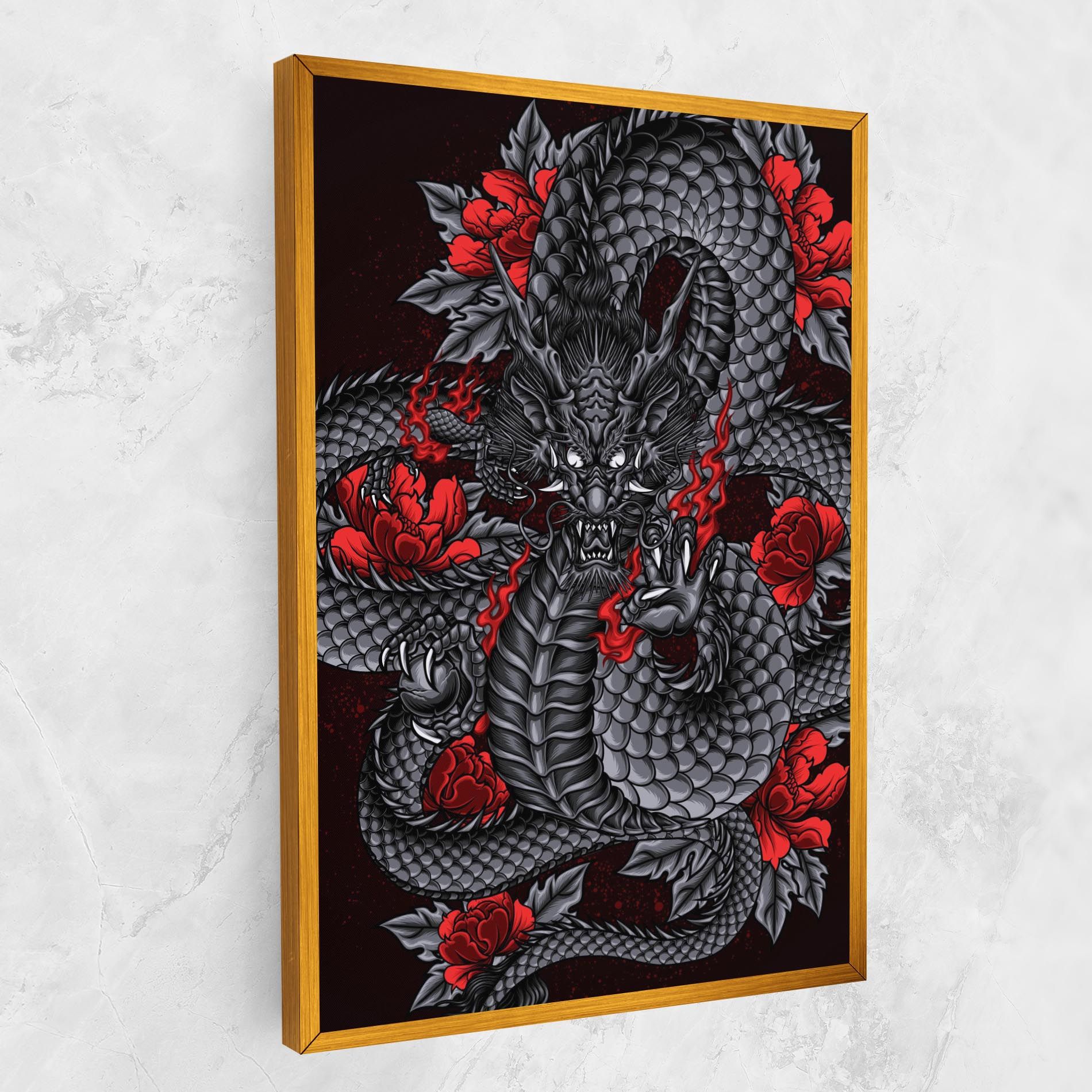Red Flower Dragon mockup 1