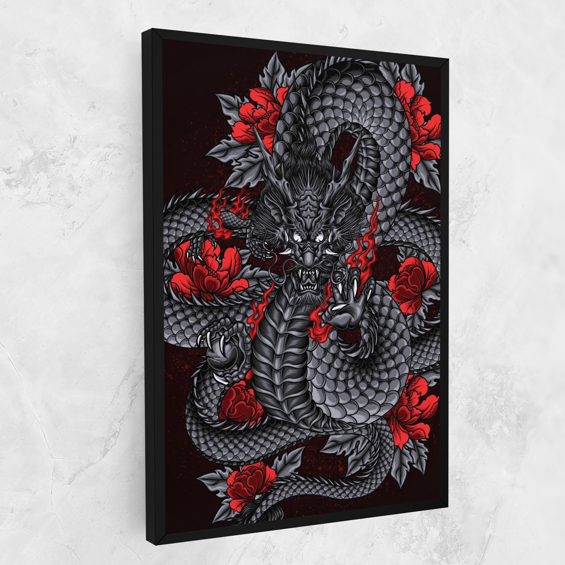 Red Flower Dragon mockup 1