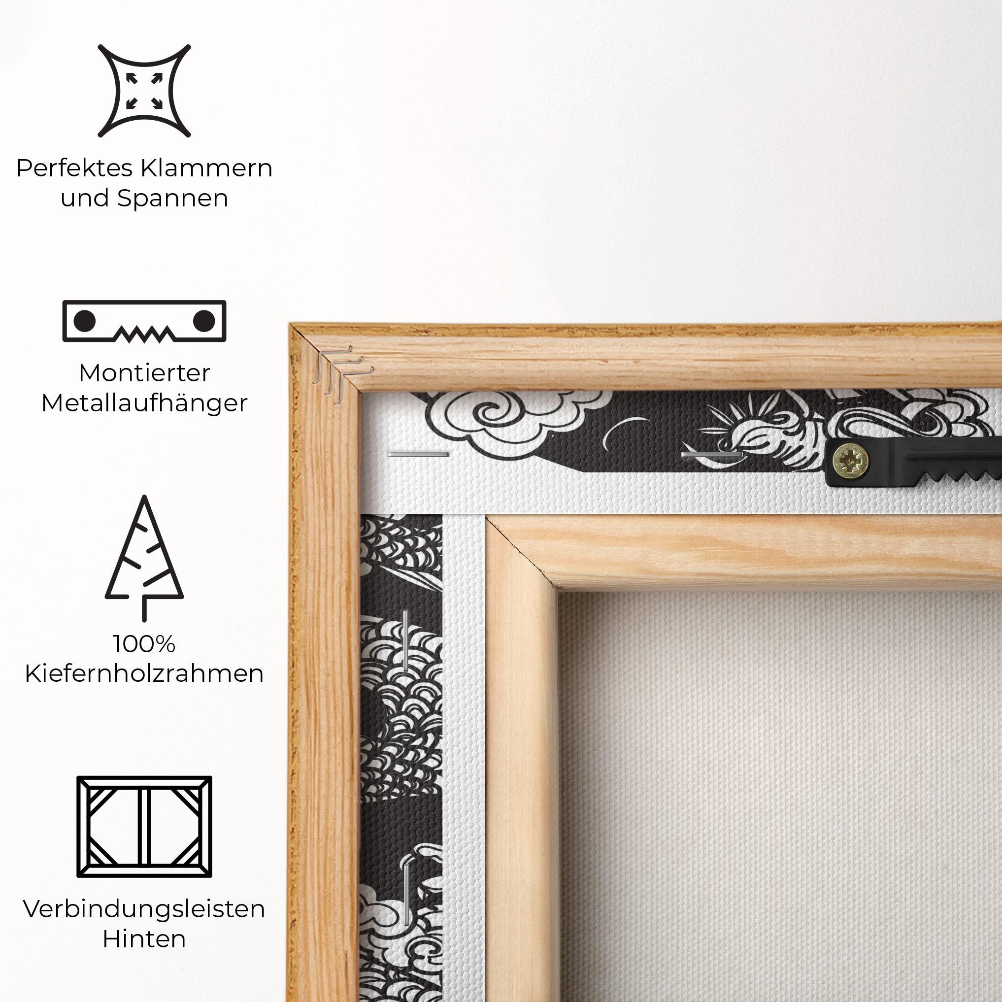 Leinwandbild Grey Moon Dragon mockup 5