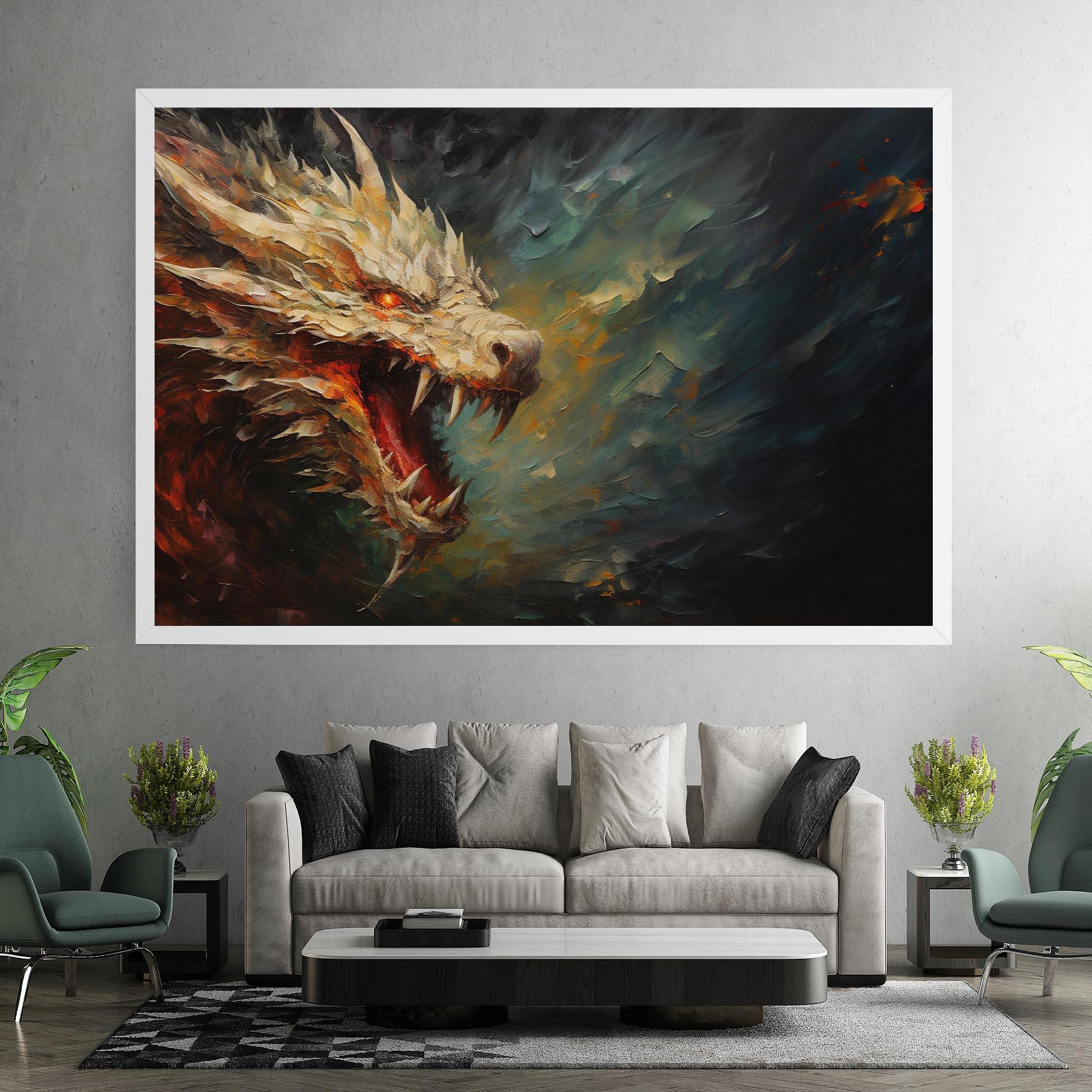 Leinwandbild Angry Dragon Painting mockup 7