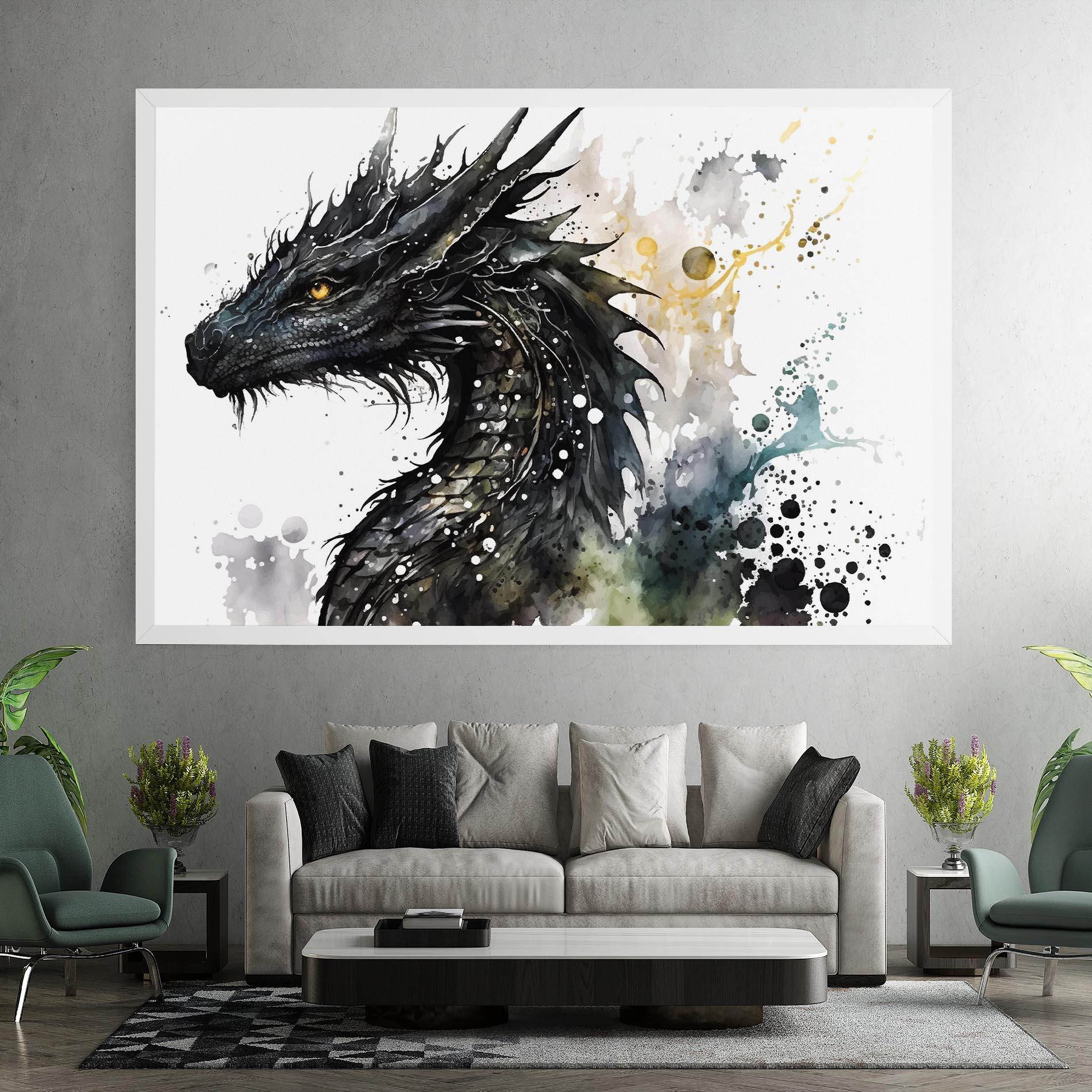 Leinwandbild Black Dragon Art mockup 7