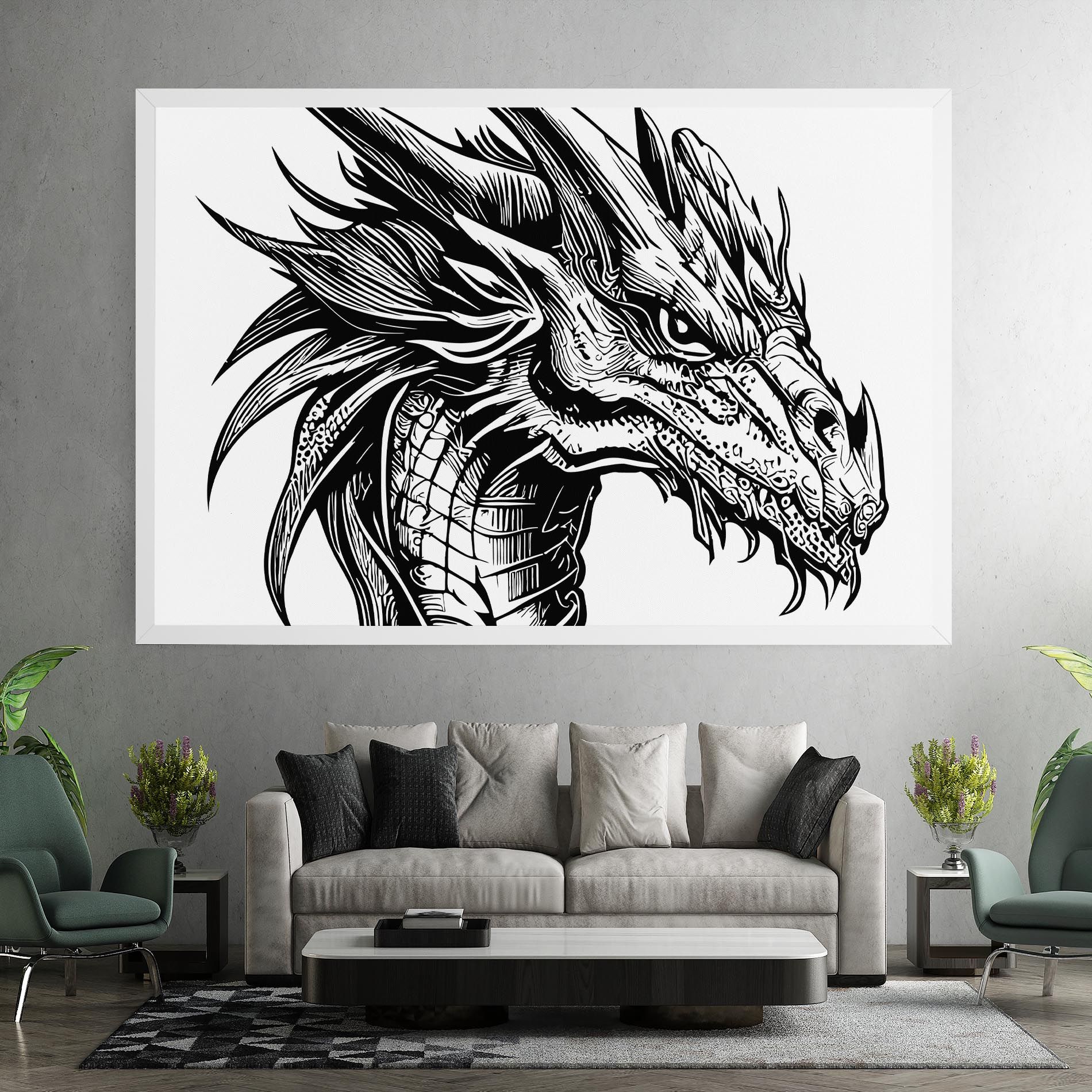 Black Line Dragon mockup 7